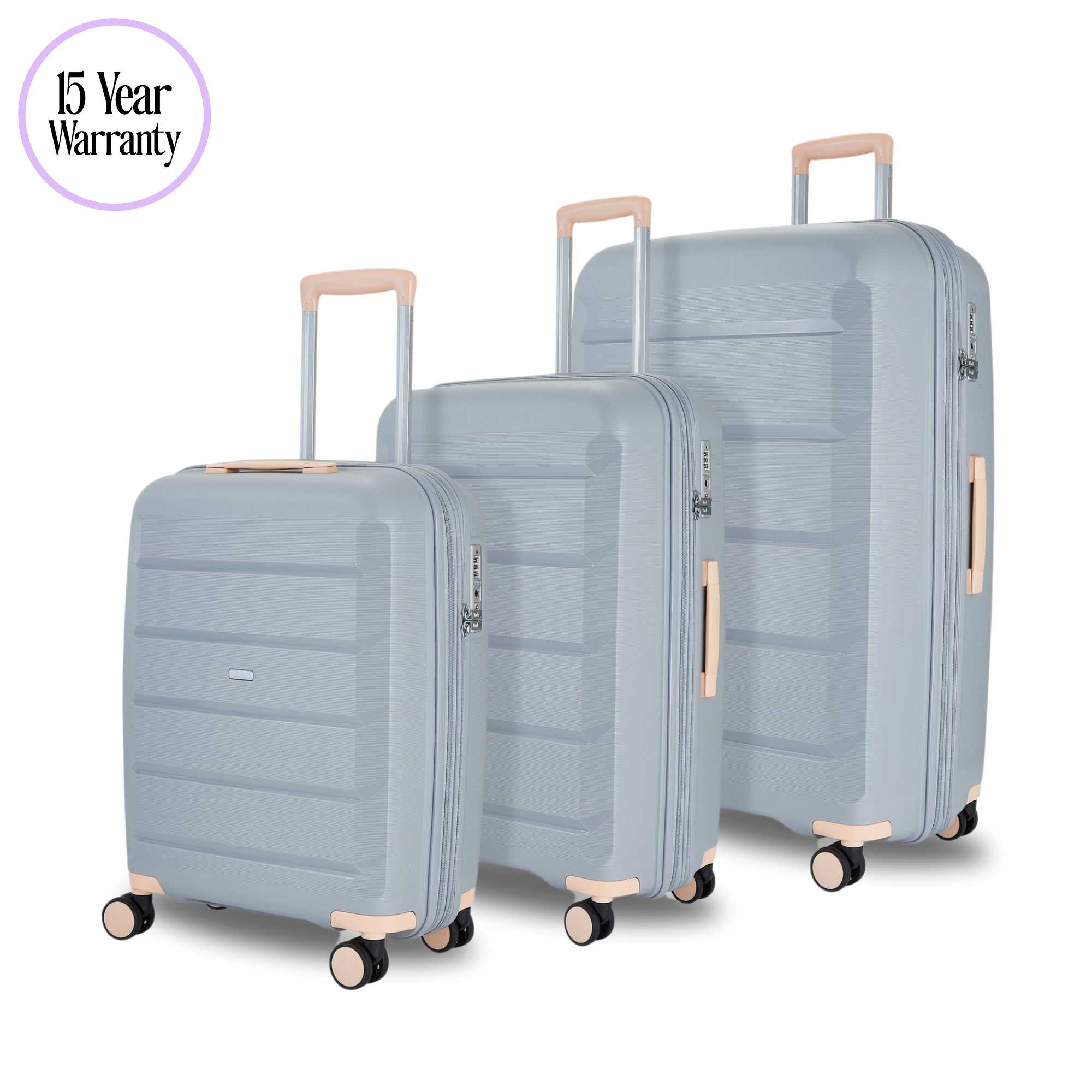 Rock  Tulum Suitcase /Peach - Grey/ Peach - 3pc Set