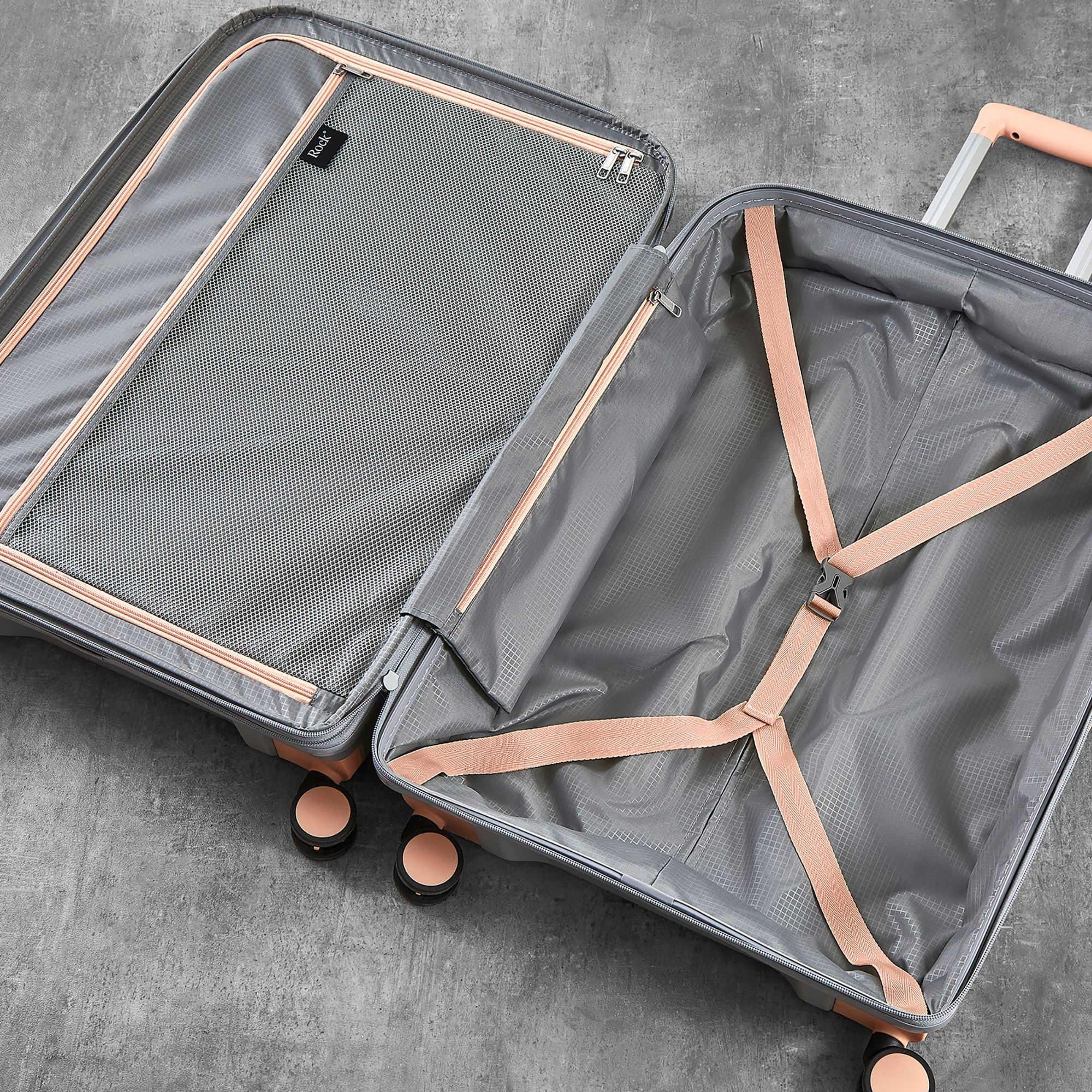 Grey/ Peach - Rock - Tulum Suitcase Grey/Peach - 5