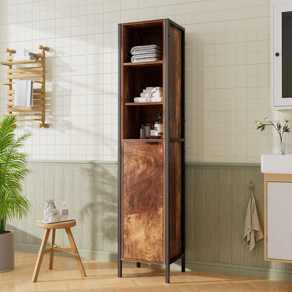 Oak - Kabinet UK - 35x30x160cm 5-tier Tall Storage Cabinet - 2