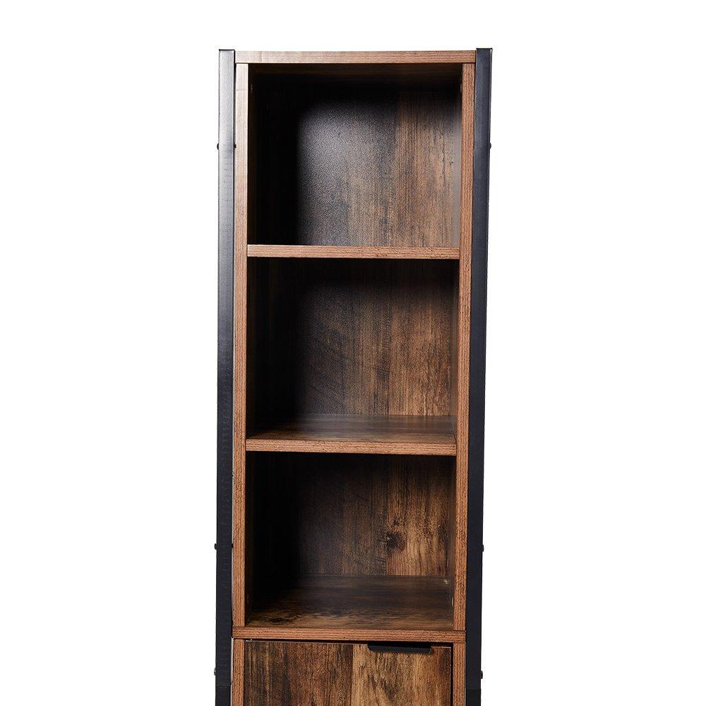 Oak - Kabinet UK - 35x30x160cm 5-tier Tall Storage Cabinet - 5