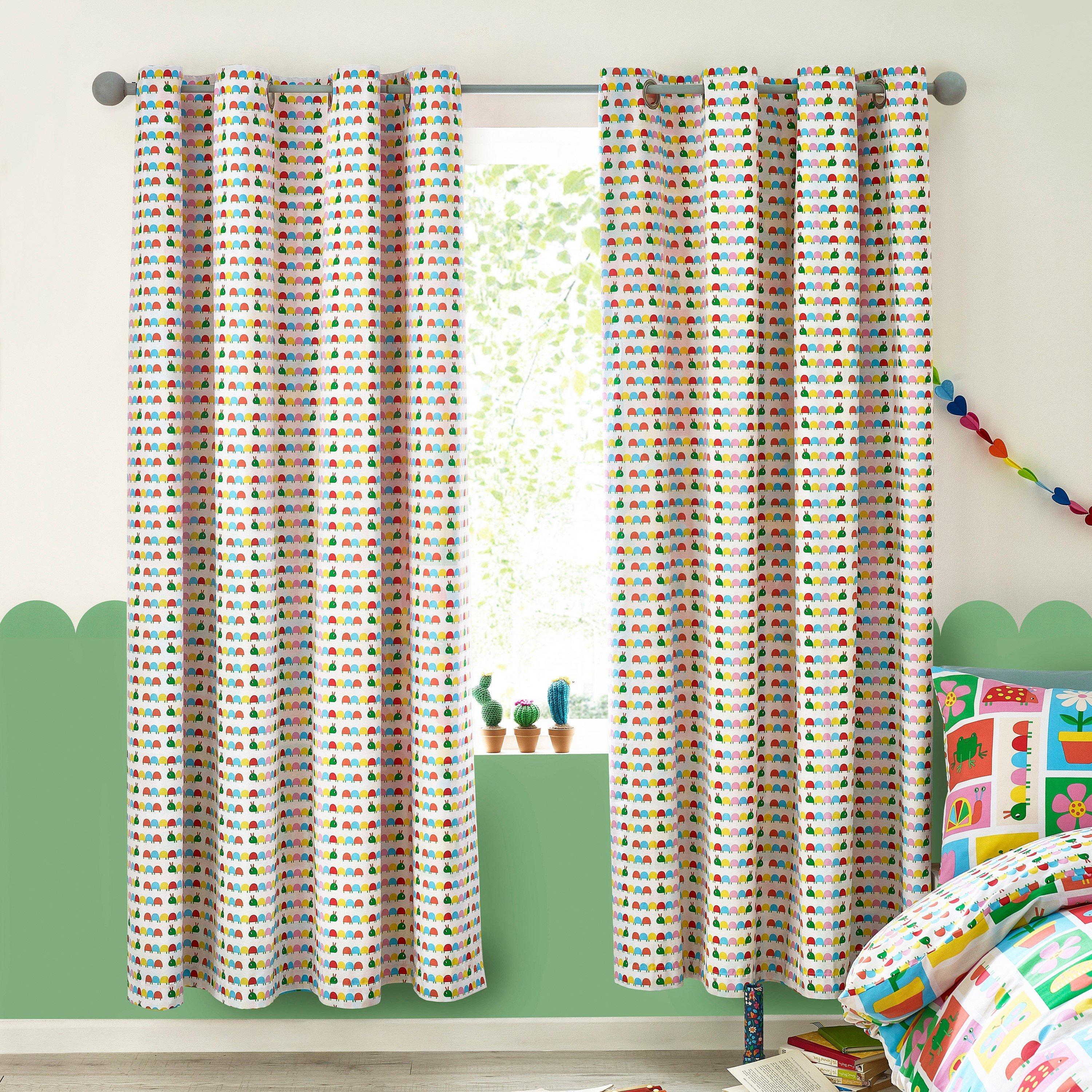 Bright - Catherine Lansfield - Curious Caterpillar Reversible Eyelet Curtains - 4