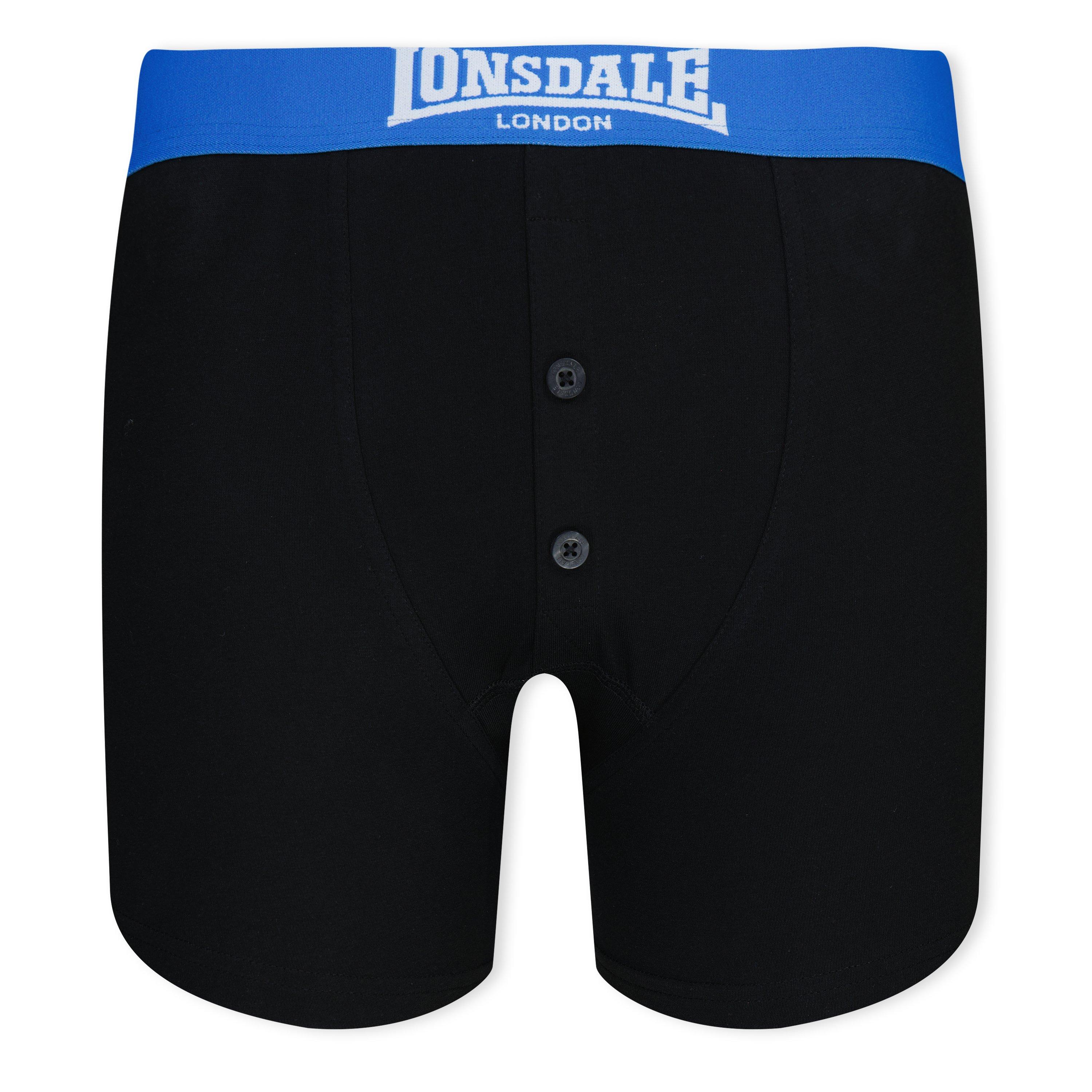 Black/Brt Blue - Lonsdale - 2 Pack Boxer Shorts Junior - 1