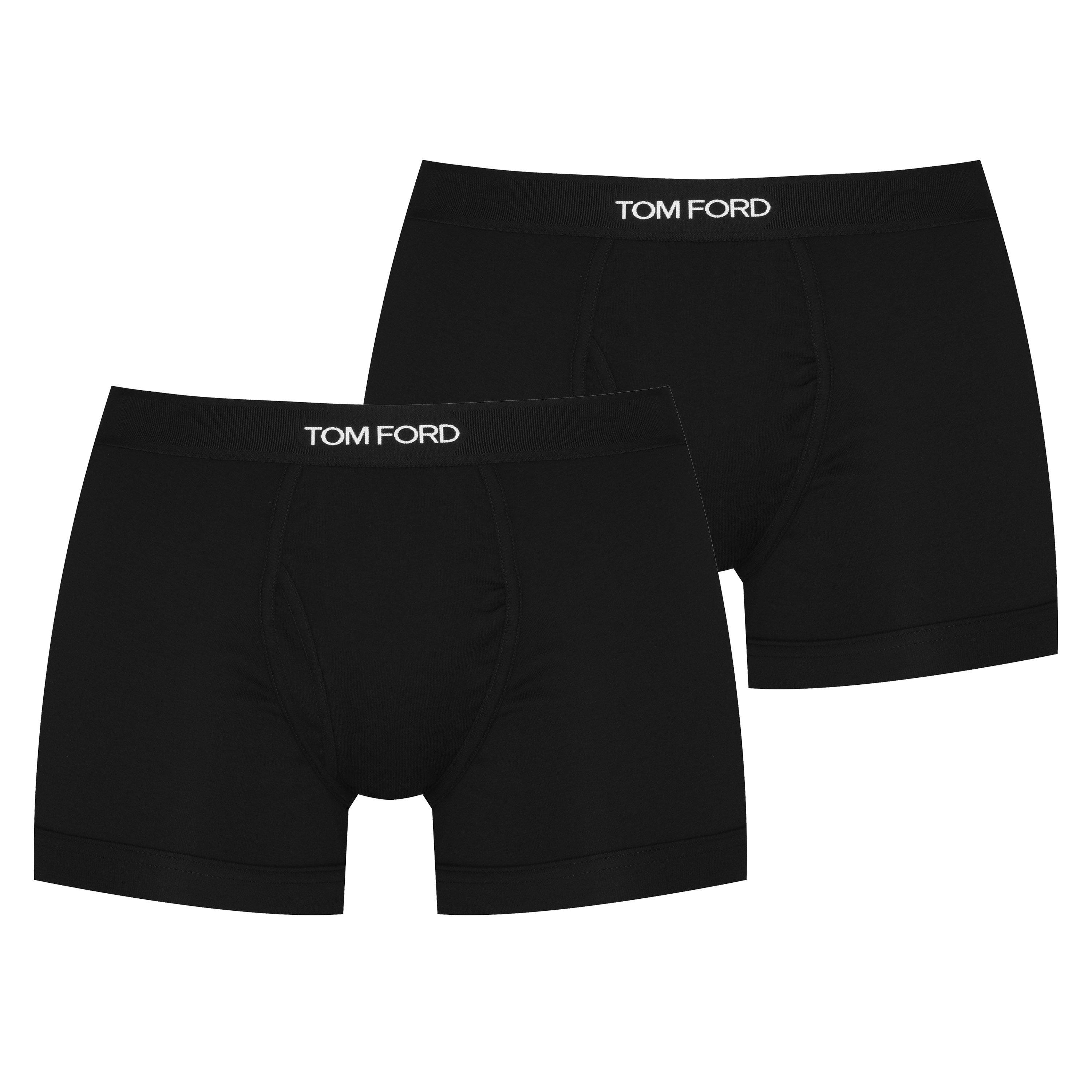 Black 002 - Tom Ford - Men's Plain Cotton Boxer Briefs, 2-Pack - 1