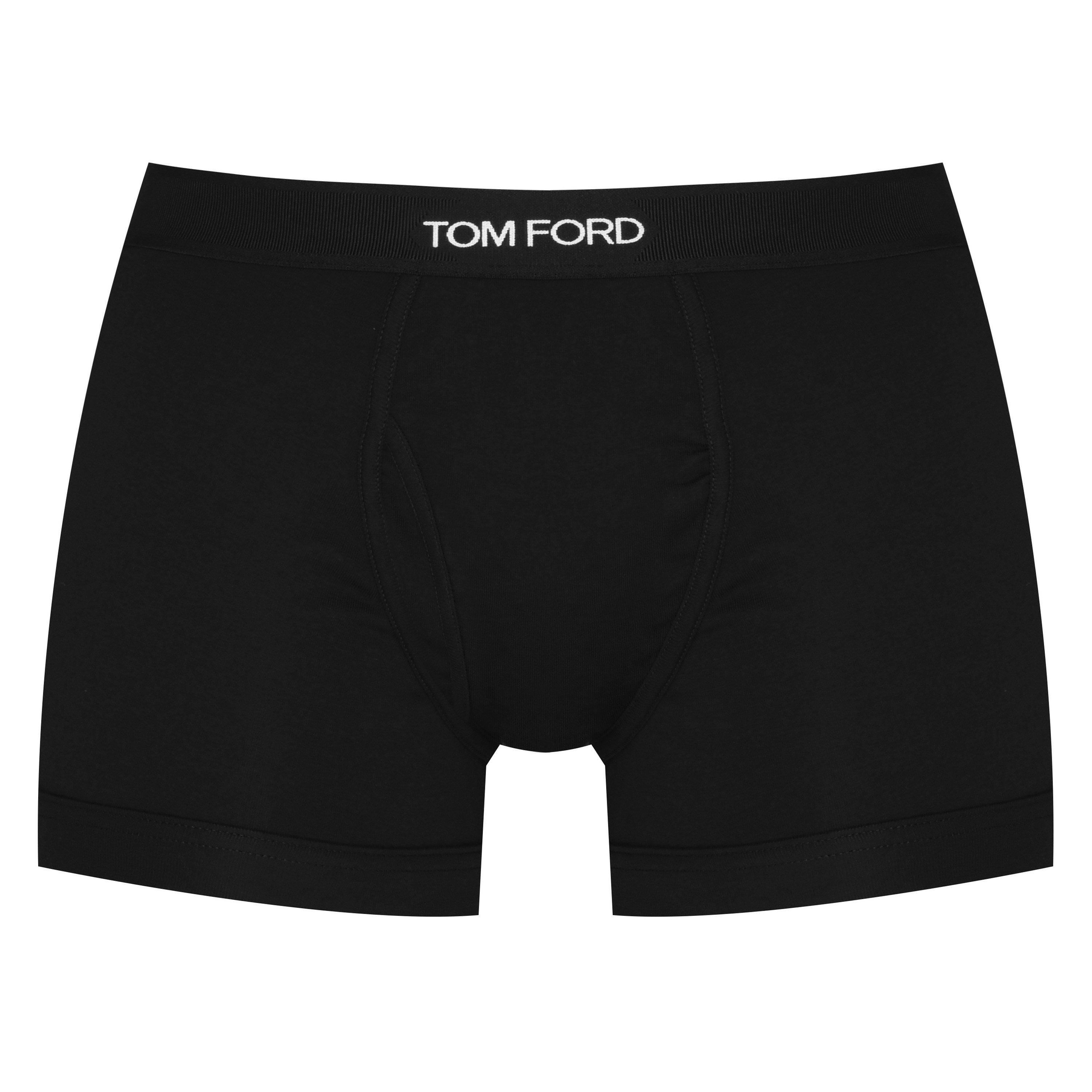 Black 002 - Tom Ford - Men's Plain Cotton Boxer Briefs, 2-Pack - 2