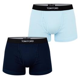 Tom Ford Mens Plain Cotton Boxer Briefs, 2 Pack