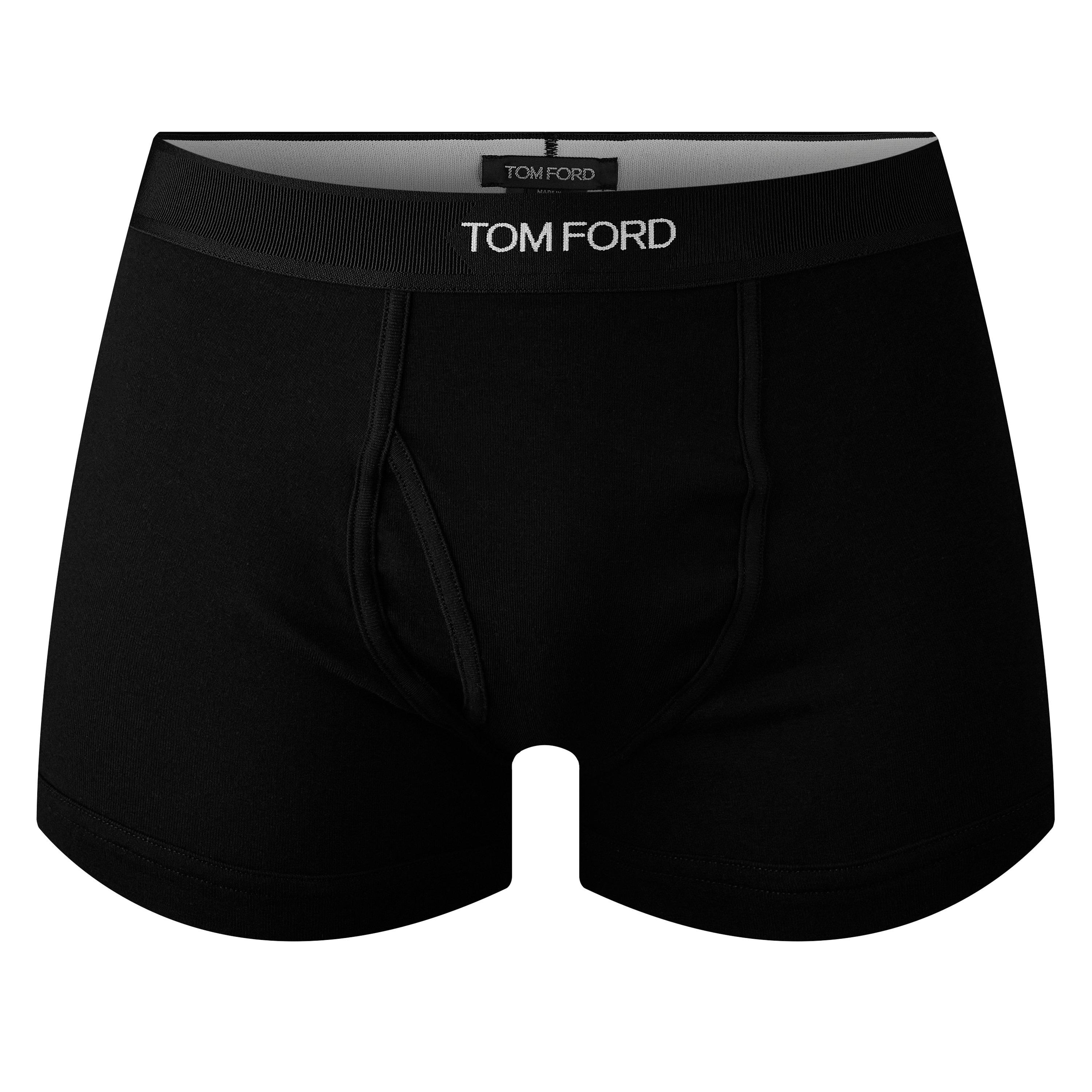 Black Grey 008 - Tom Ford - Men's Plain Cotton Boxer Briefs, 2-Pack - 2