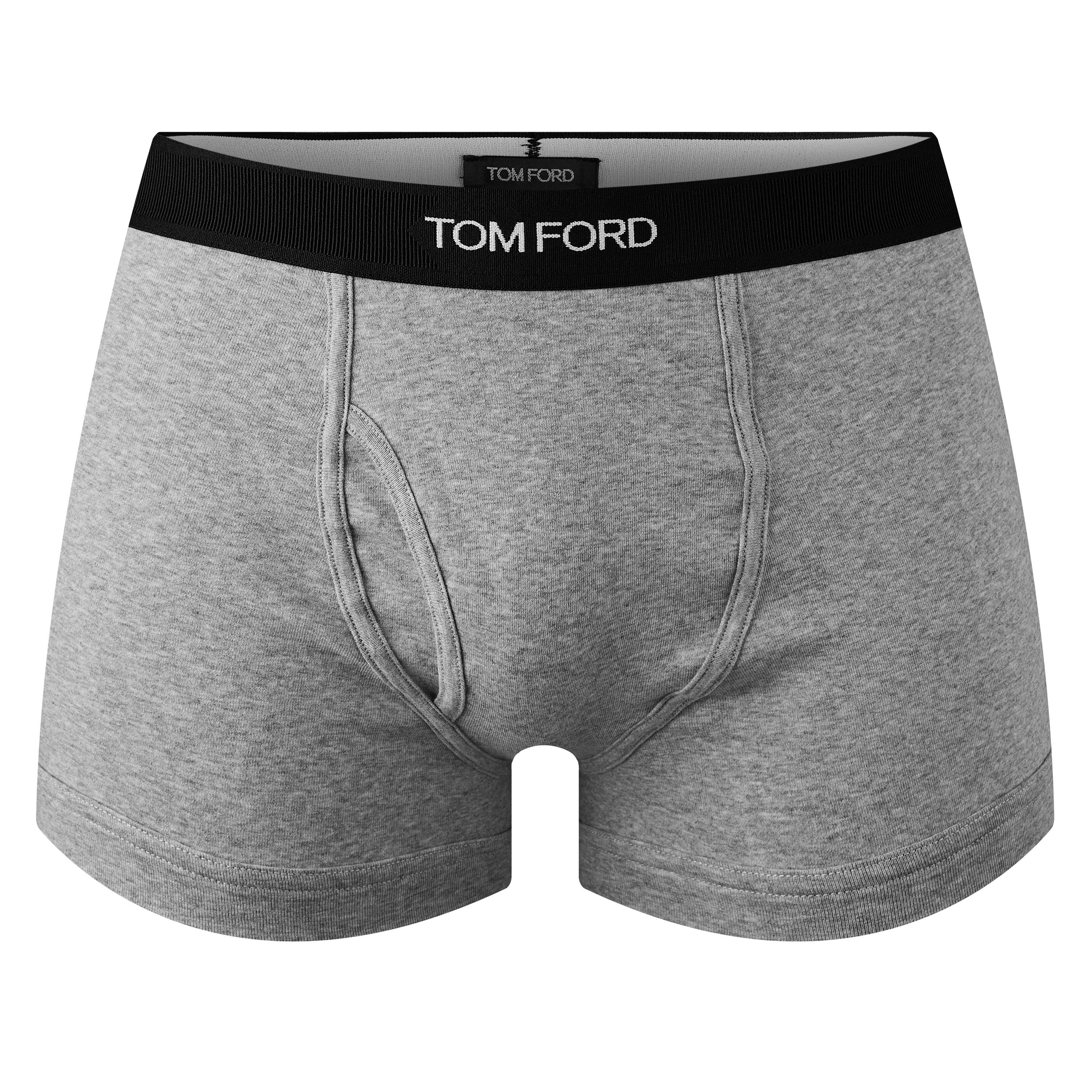 Black Grey 008 - Tom Ford - Men's Plain Cotton Boxer Briefs, 2-Pack - 4