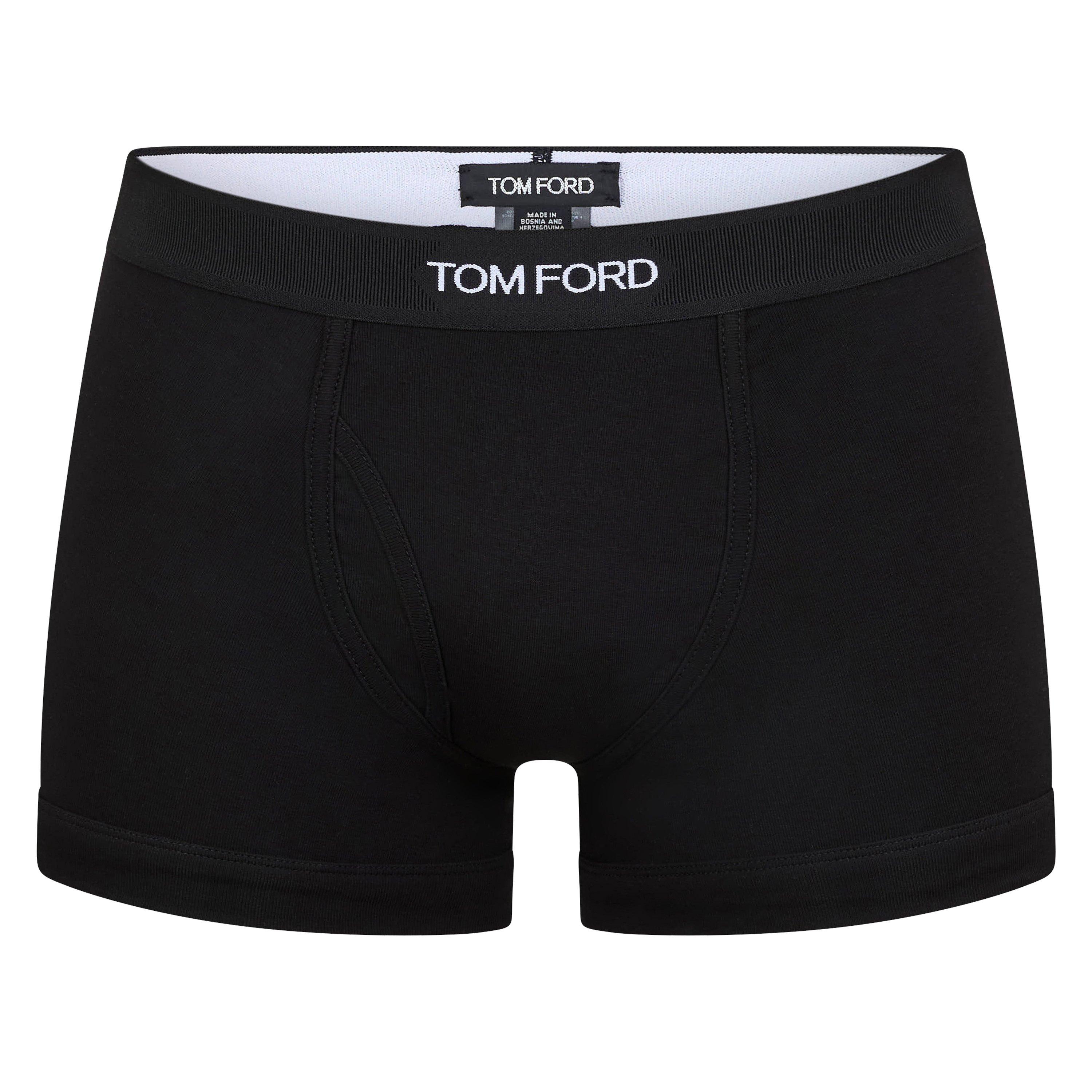 Tom Ford Men's Plain Cotton Boxer Briefs, 2-Pack - Black/Military - Large
