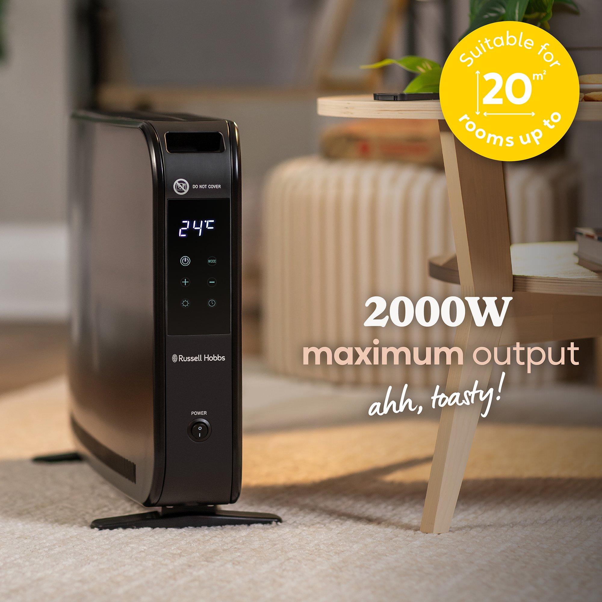 Black - Russell Hobbs - RHCVH2003B 2kW Digital Touch Convection Heater - 4