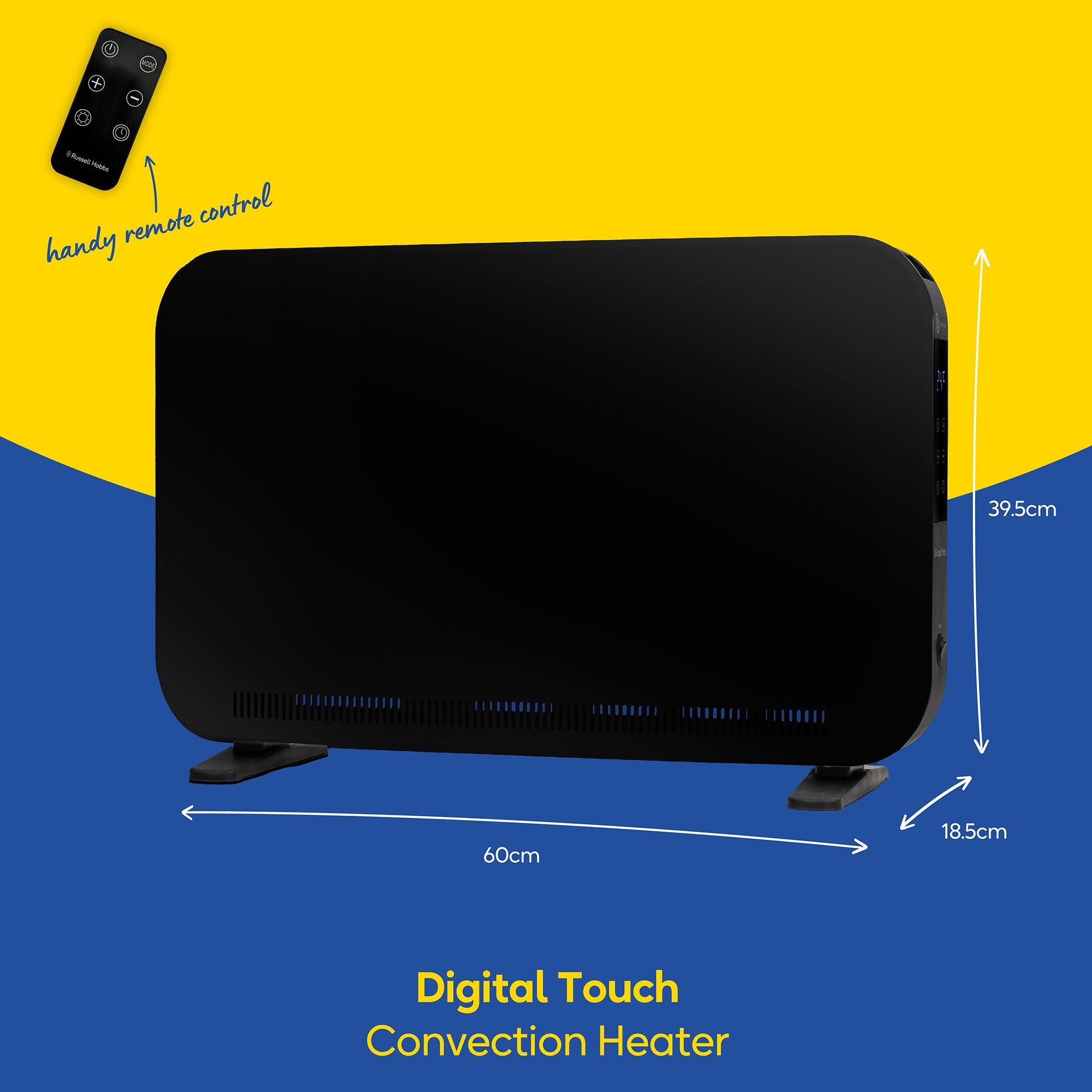 Black - Russell Hobbs - RHCVH2003B 2kW Digital Touch Convection Heater - 7