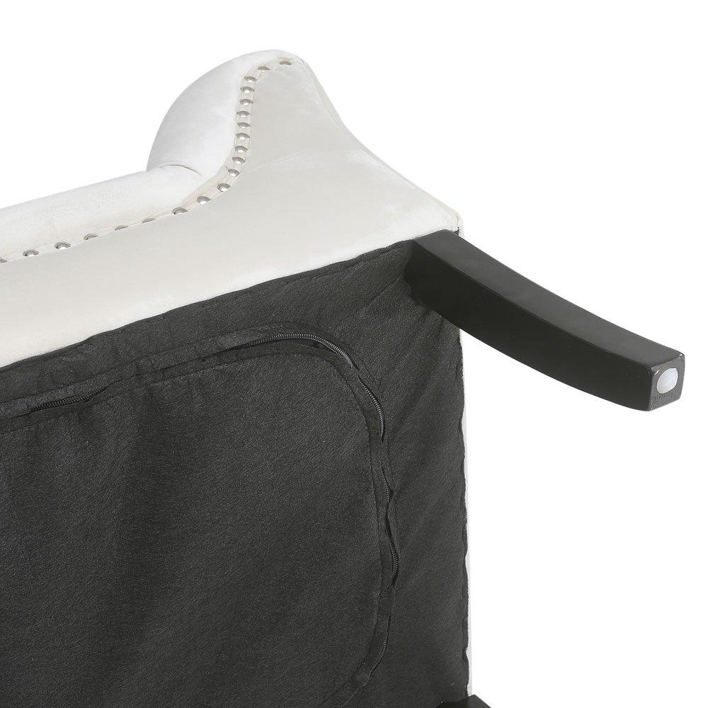 White - Kabinet UK - Contemporary Velvet Buttoned Bench - 7