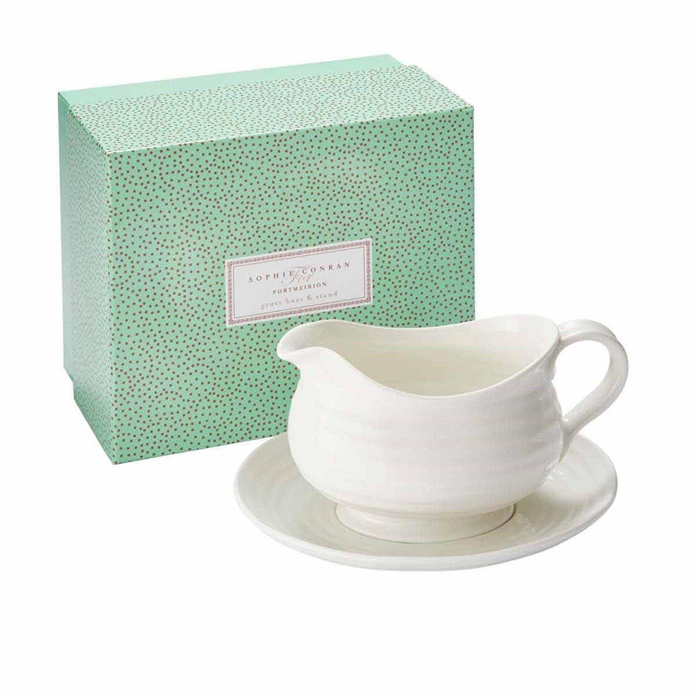 White - Portmeirion - Sophie Conran Gravy Boat   Stand White - 1