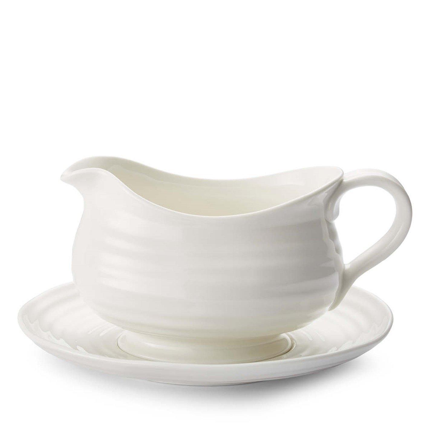 White - Portmeirion - Sophie Conran Gravy Boat   Stand White - 2