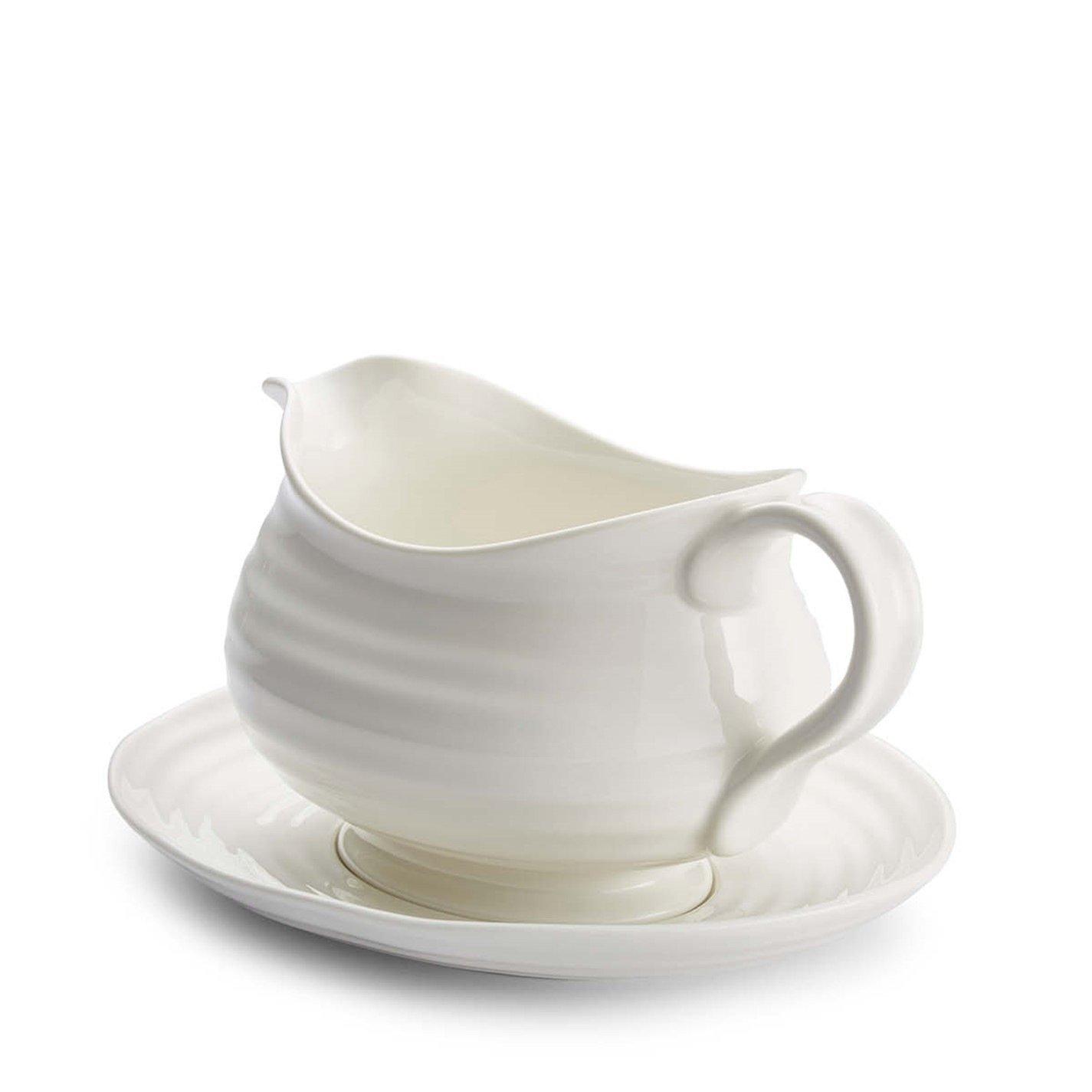 White - Portmeirion - Sophie Conran Gravy Boat   Stand White - 3