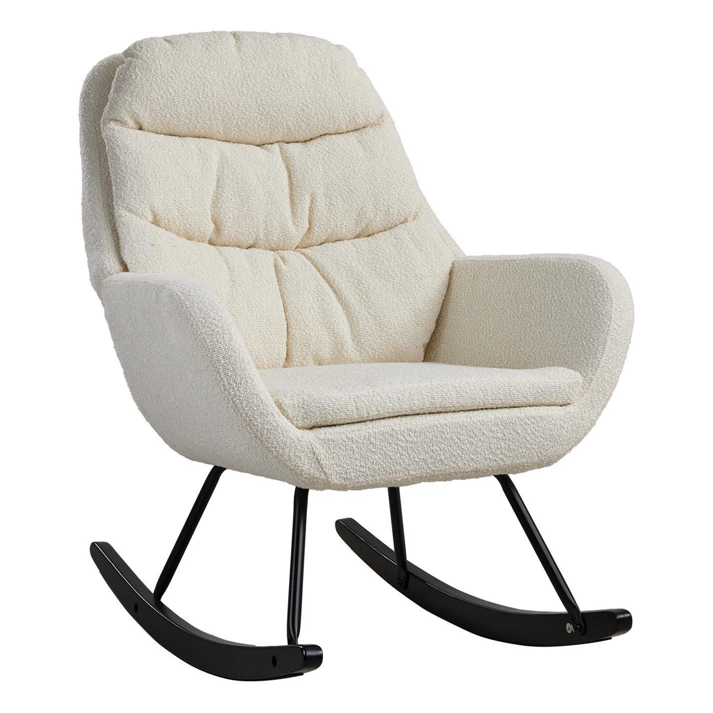 Beige - Kabinet UK - Teddy Fleece Upholstered Rocking Chair - 3