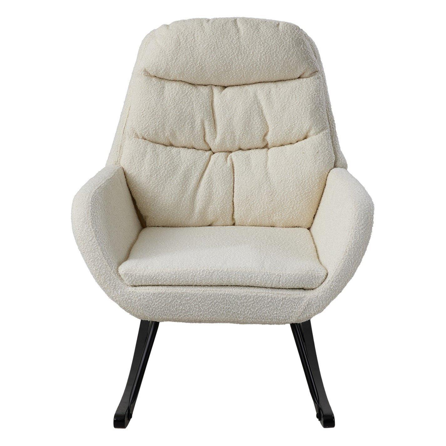 Beige - Kabinet UK - Teddy Fleece Upholstered Rocking Chair - 4