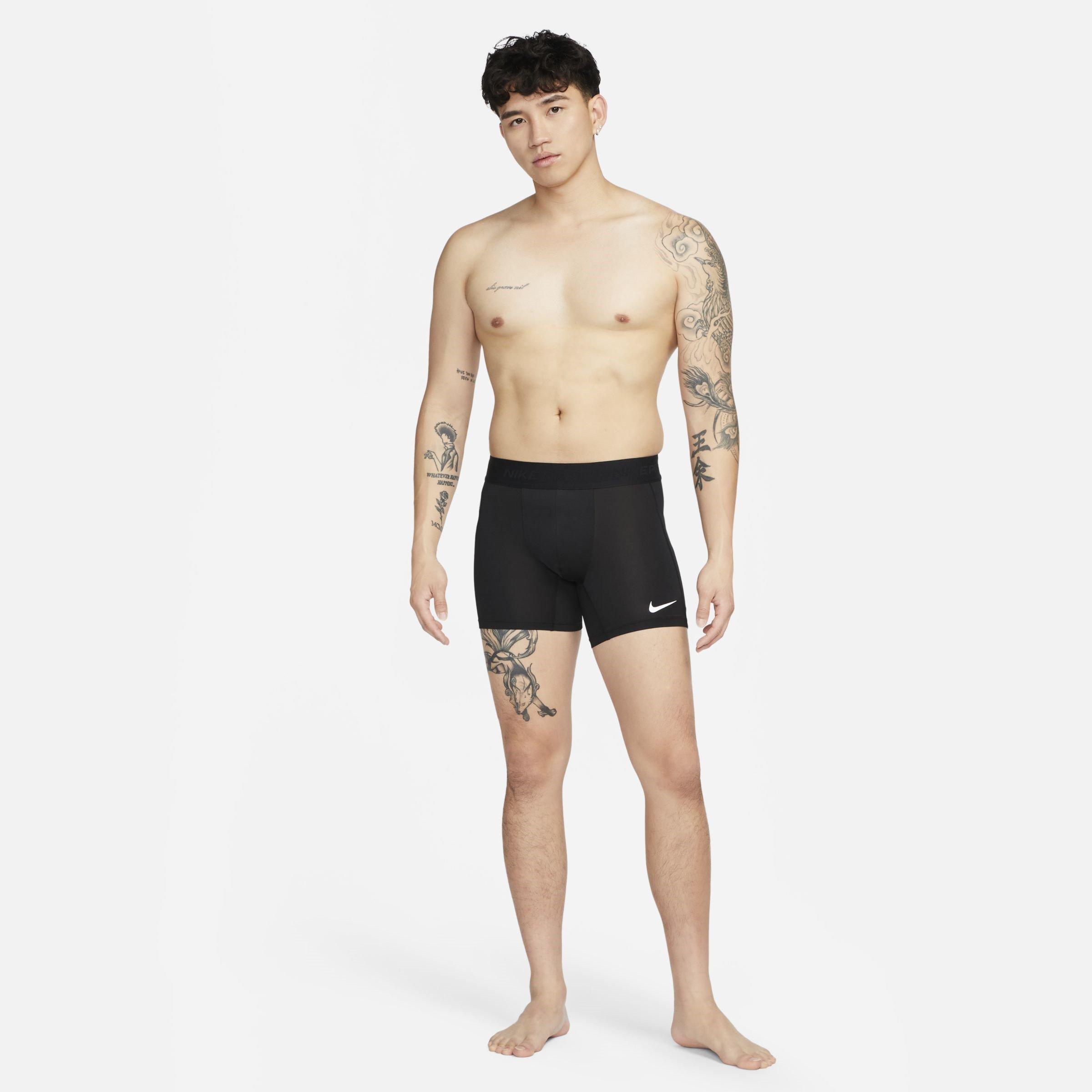 Black/White - Nike - Pro Mens Dri-FIT Brief Shorts - 6