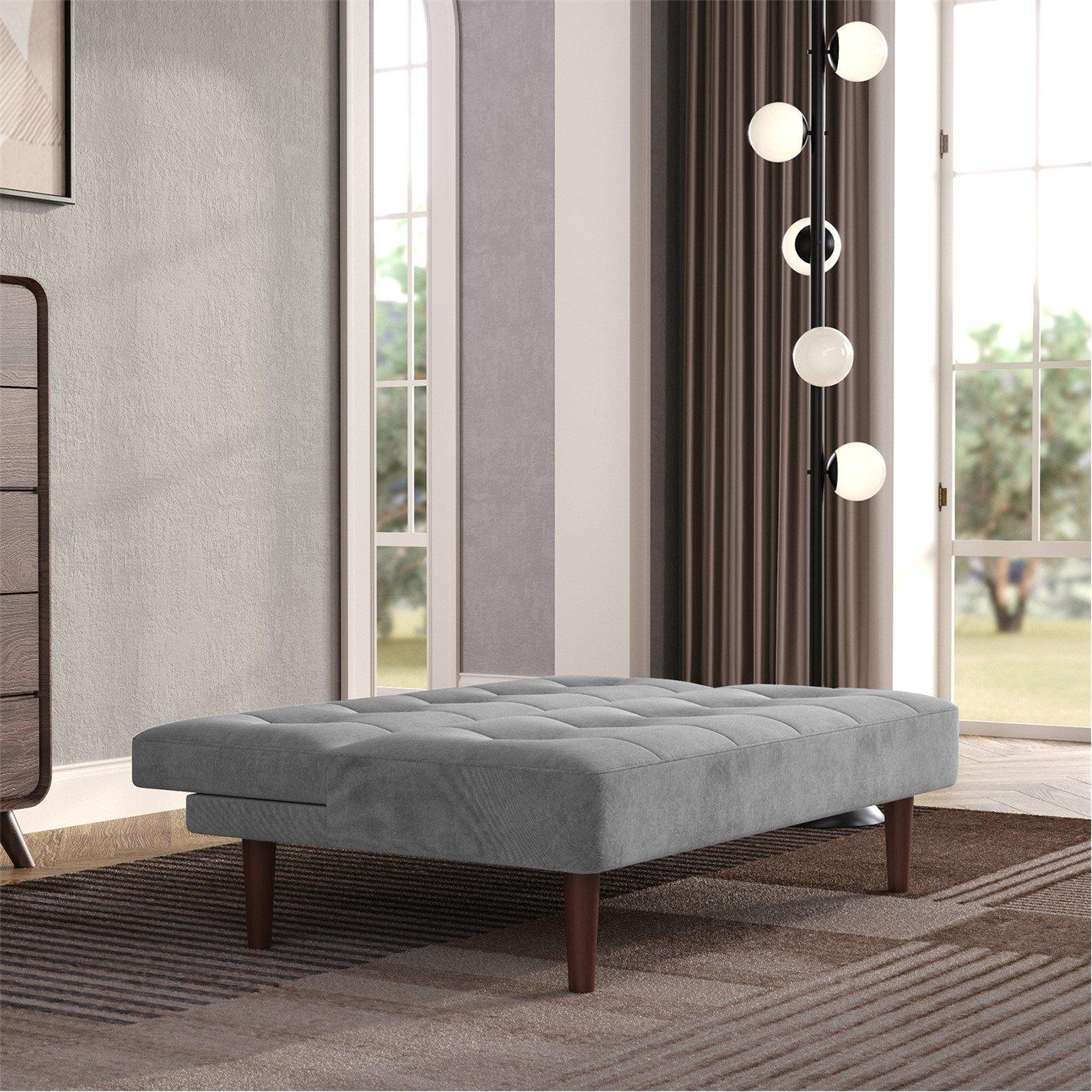 Grey - Kabinet UK - 2-Seater Padded Convertible Sofa Bed - 3