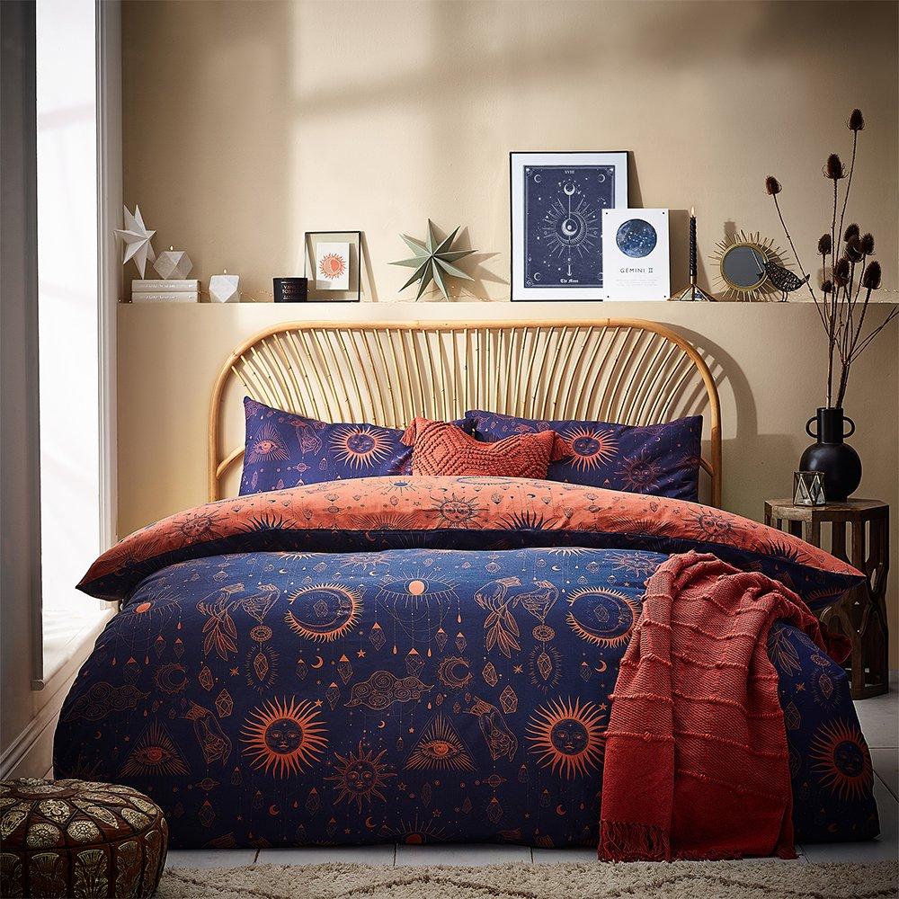 Furn  Constellation Celestial Reversible Duvet Set - Bronze/Navy - King