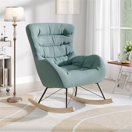 Cottonfy UK Nordic Wooden Rocking Chair for Bedroom