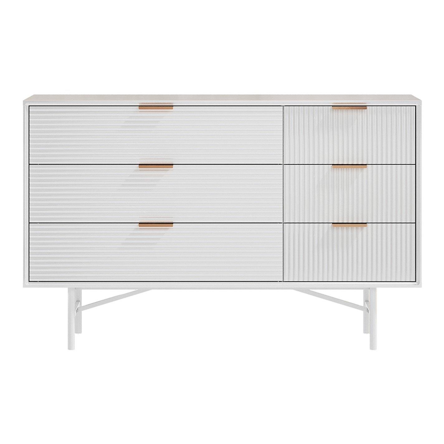 White - Kabinet UK - 6-Tier Bedroom Striped Storage Cabinet - 2