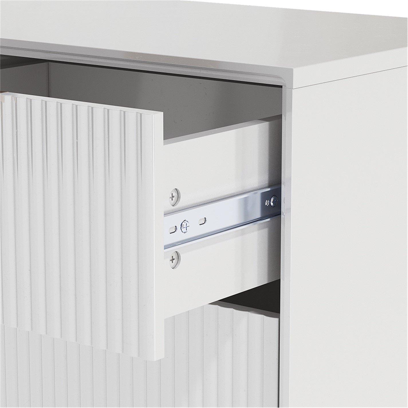 White - Kabinet UK - 6-Tier Bedroom Striped Storage Cabinet - 7