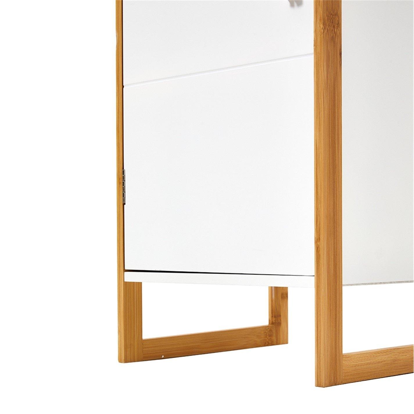 White - Kabinet UK - 33x30x148cm 4-Tier Single-door Storage Cabinet - 4