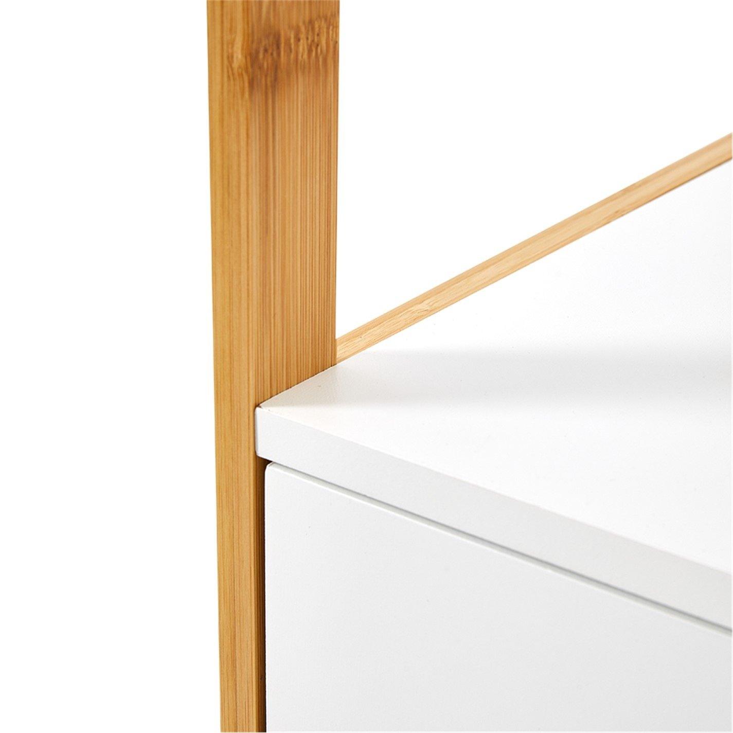 White - Kabinet UK - 33x30x148cm 4-Tier Single-door Storage Cabinet - 5