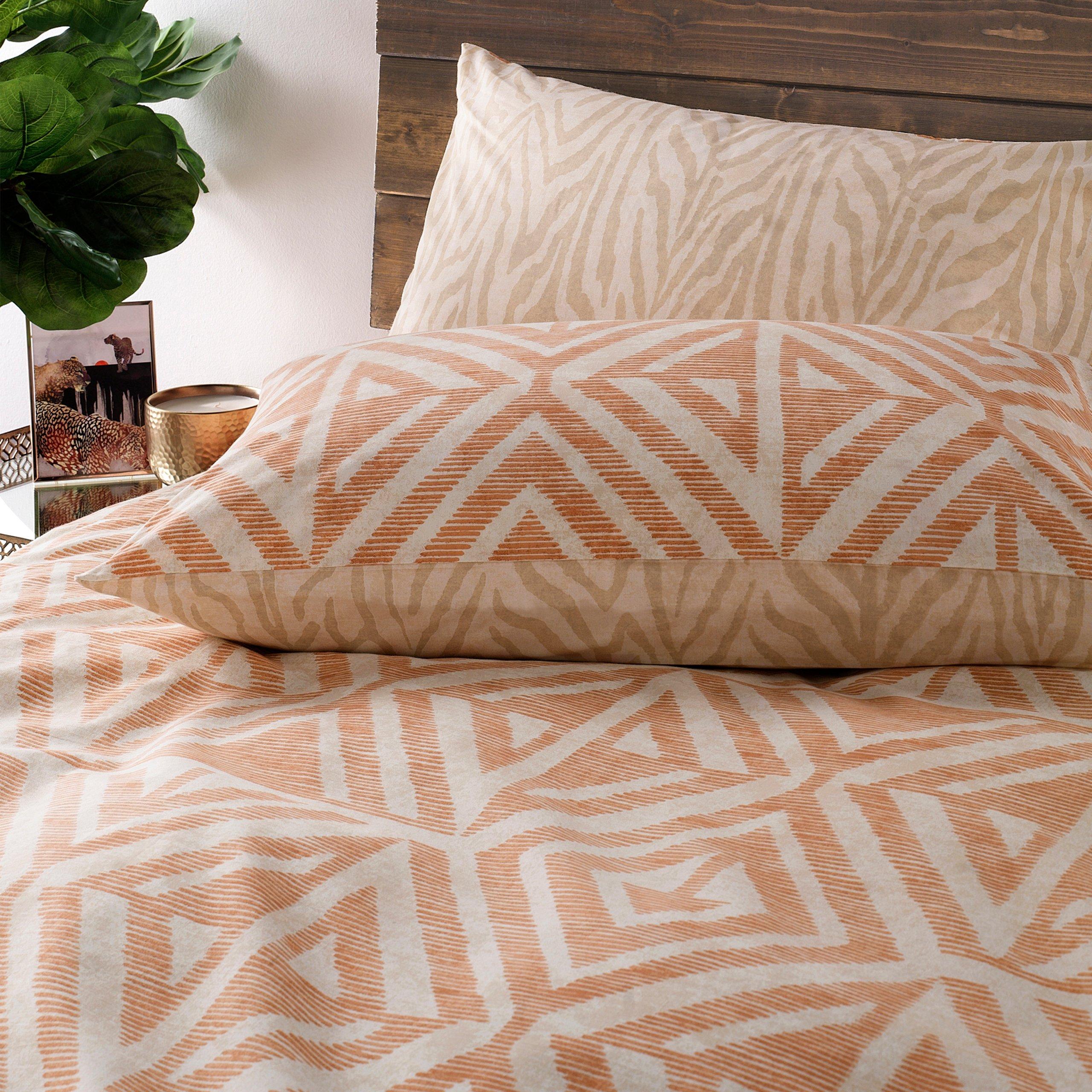 Terracotta - furn. - Tanza Global Geometric Duvet Set - 2