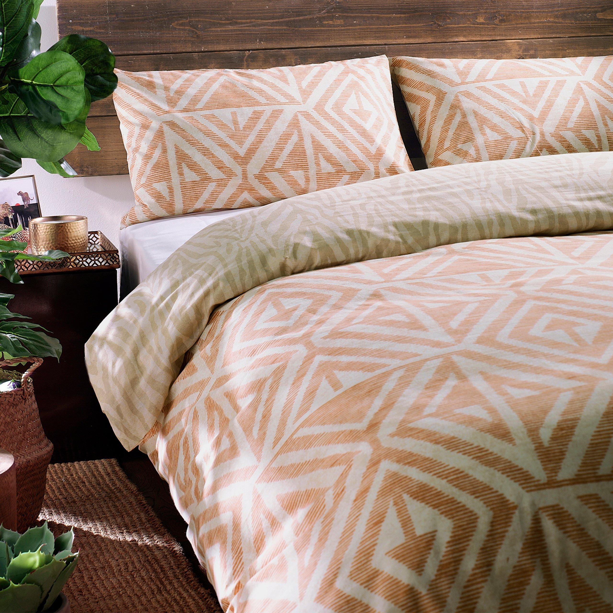 Terracotta - furn. - Tanza Global Geometric Duvet Set - 3