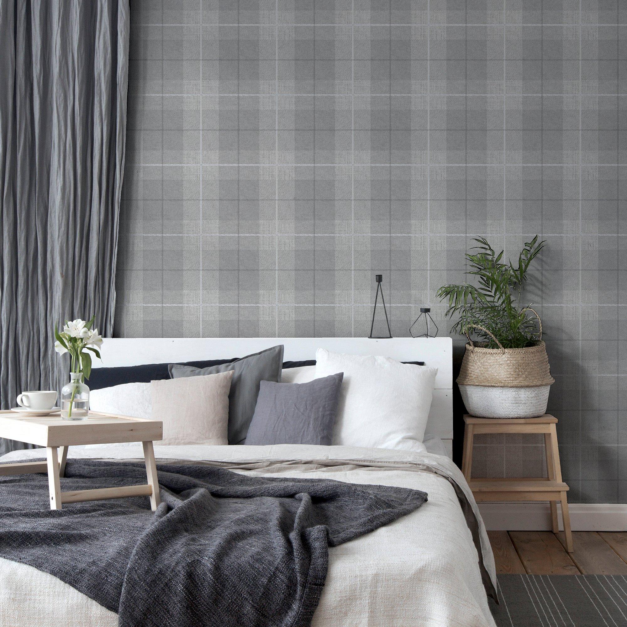 Grey - Arthouse - Country Tartan Grey Wallpaper - 3