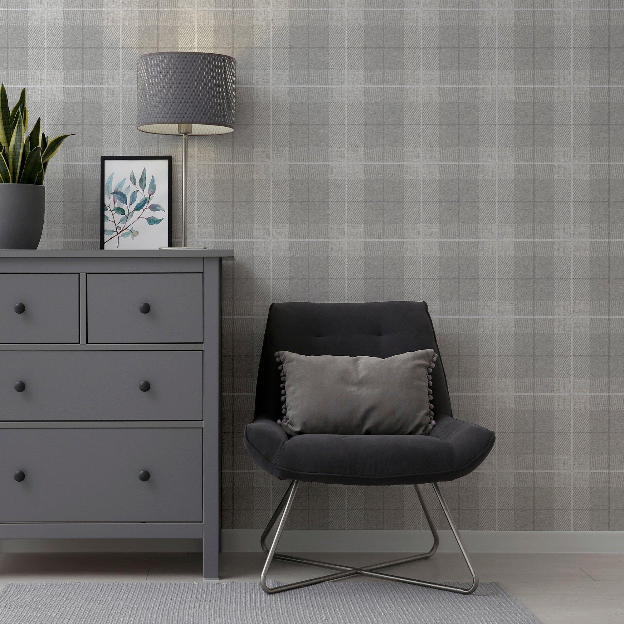 Grey - Arthouse - Country Tartan Grey Wallpaper - 5