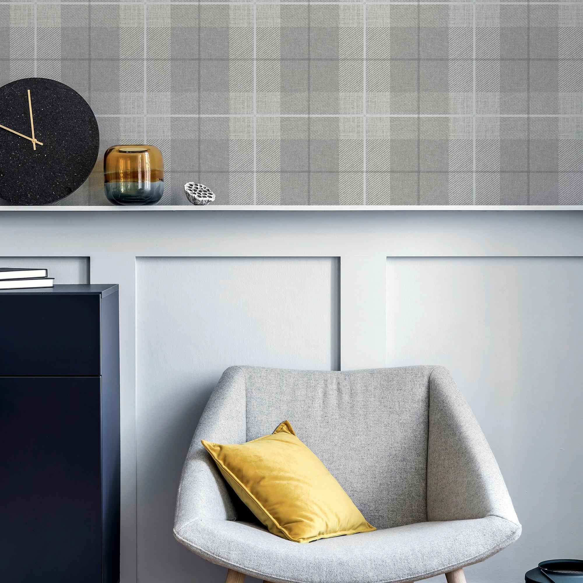 Grey - Arthouse - Country Tartan Grey Wallpaper - 6
