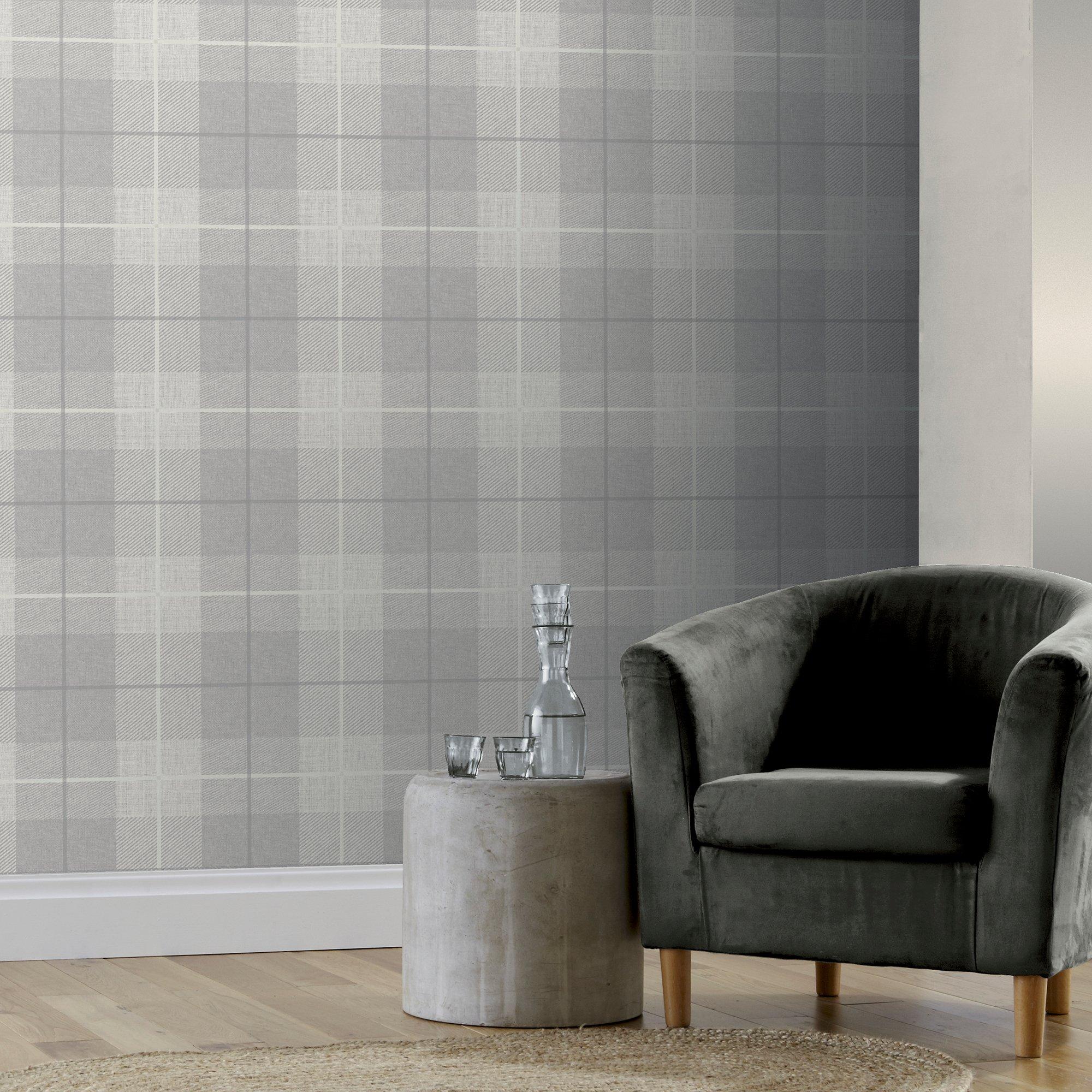 Grey - Arthouse - Country Tartan Grey Wallpaper - 9