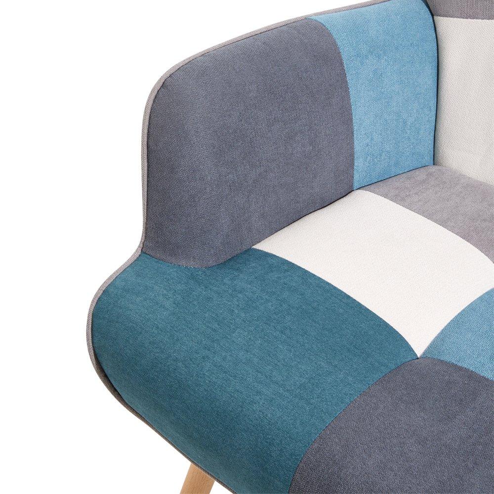 Multicoloured - Kabinet UK - Colour Block Upholstered Wingback Armchair - 5