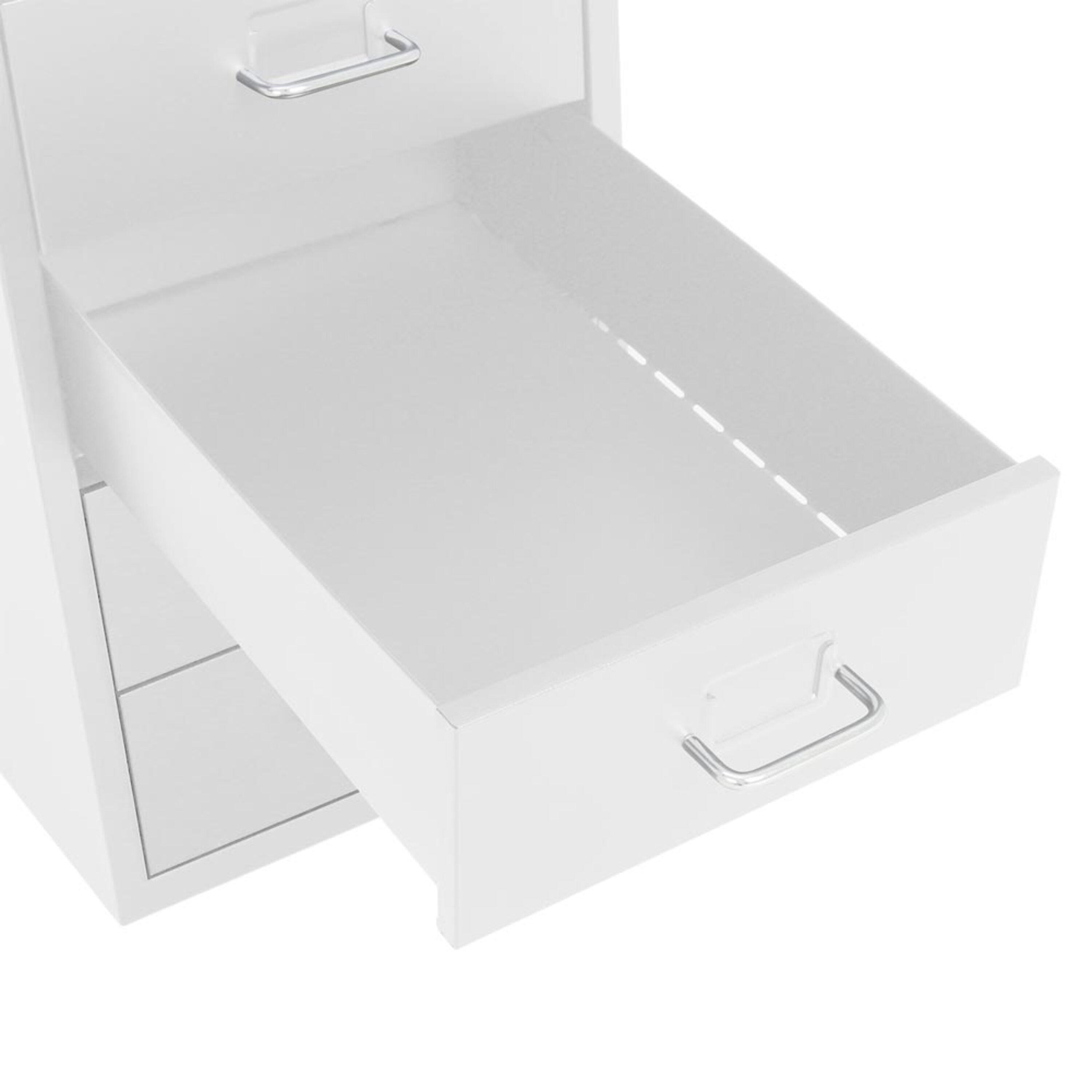 White - Kabinet UK - Vertical File Cabinet with Wheels 6 Drawers - 6