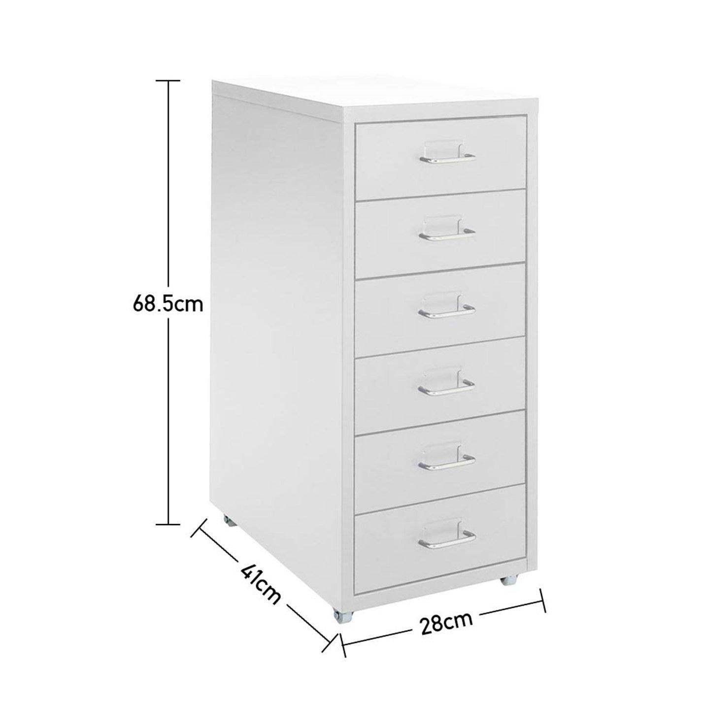 White - Kabinet UK - Vertical File Cabinet with Wheels 6 Drawers - 7