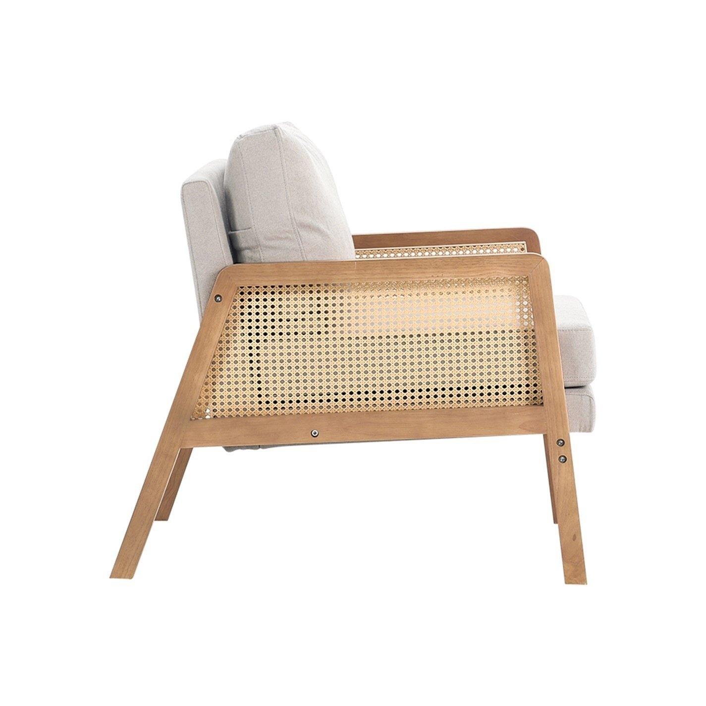 Beige - Kabinet UK - Cushioned Wood Armchair - 5