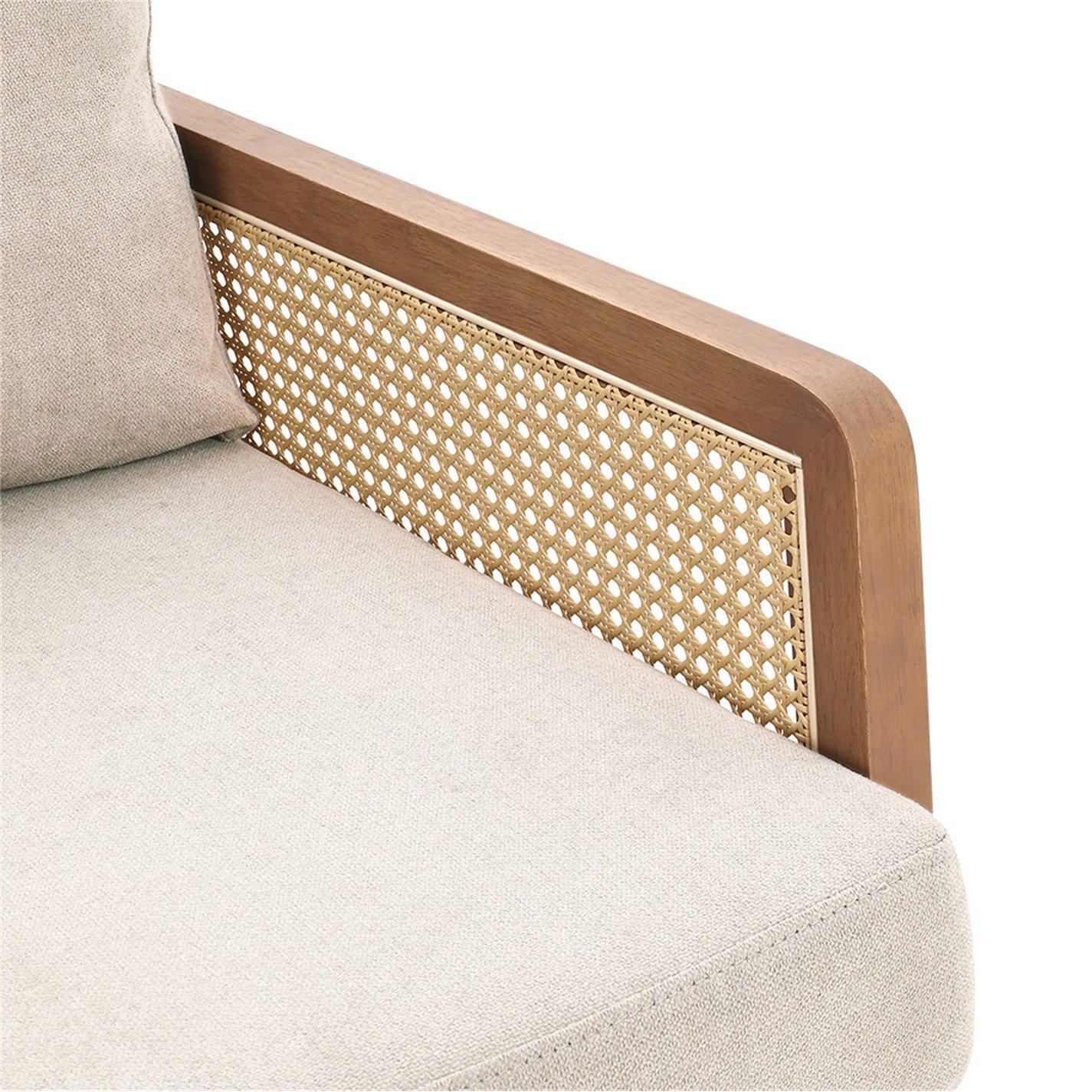 Beige - Kabinet UK - Cushioned Wood Armchair - 7
