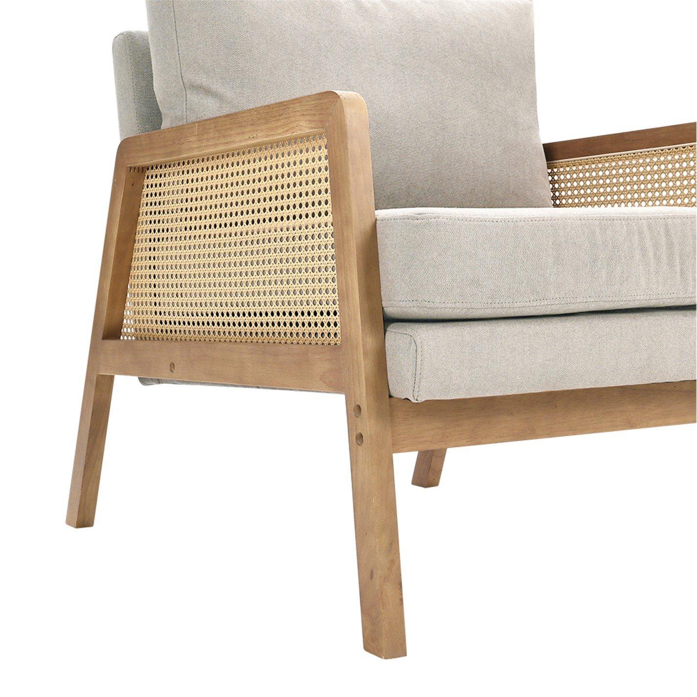 Beige - Kabinet UK - Cushioned Wood Armchair - 8