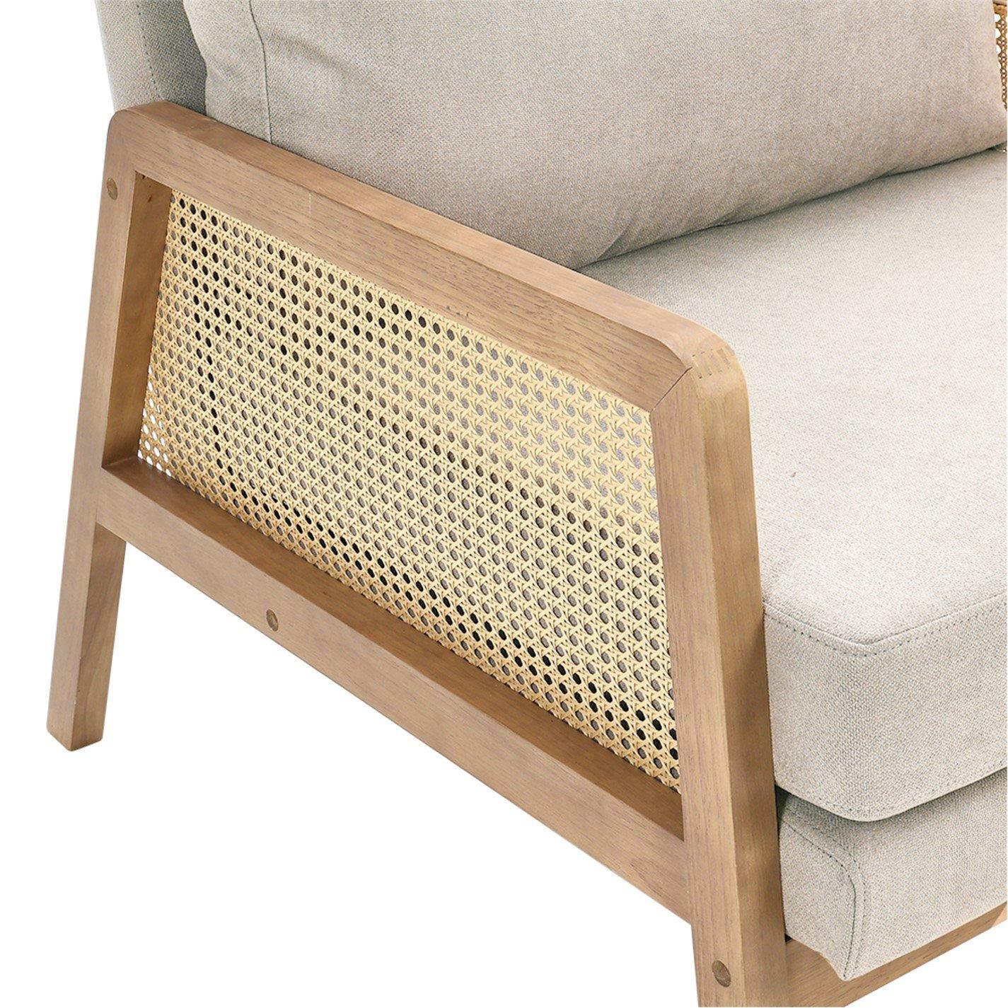 Beige - Kabinet UK - Cushioned Wood Armchair - 9