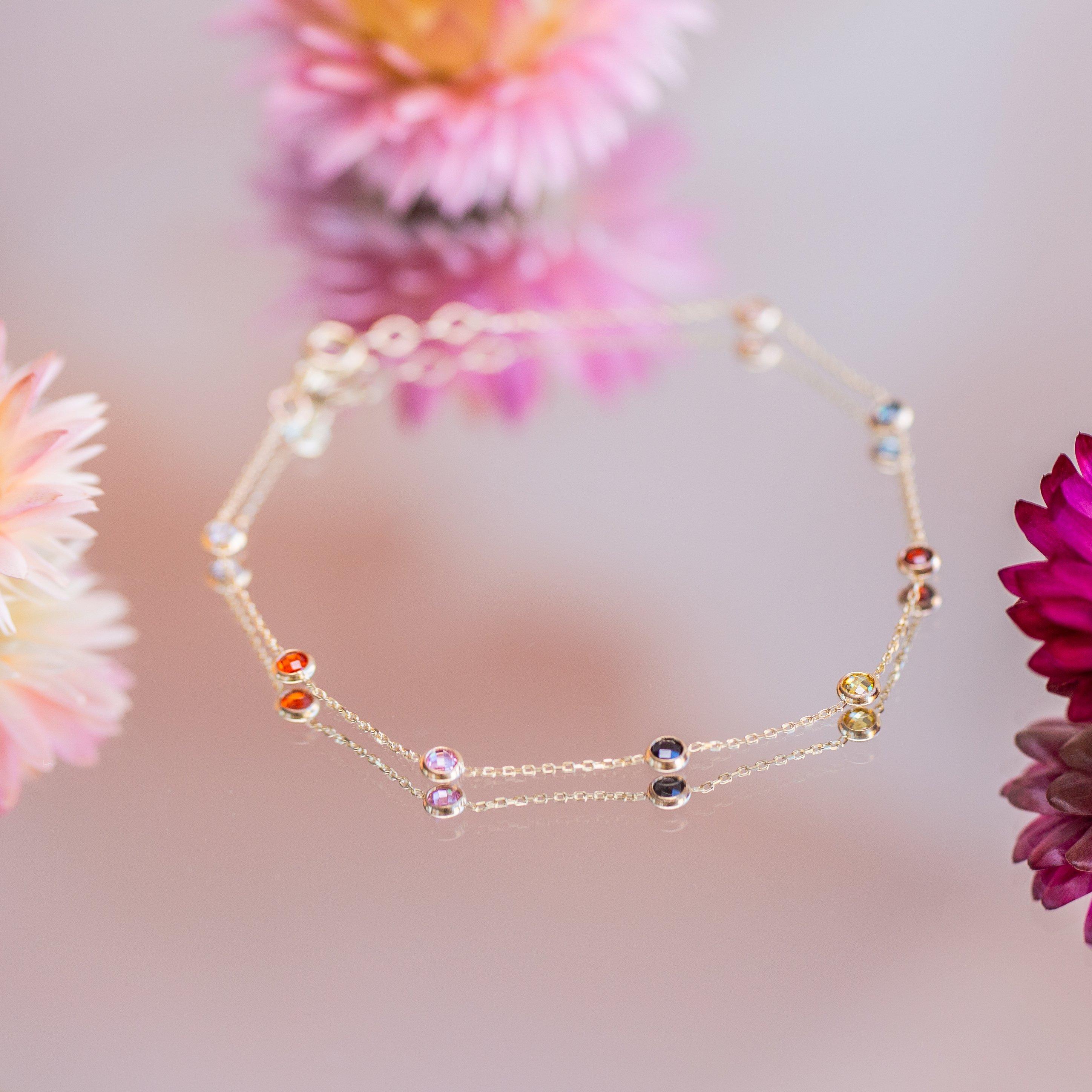 Yellow Gold - Be You - 9ct Gold Multi Coloured CZ Bracelet - 3