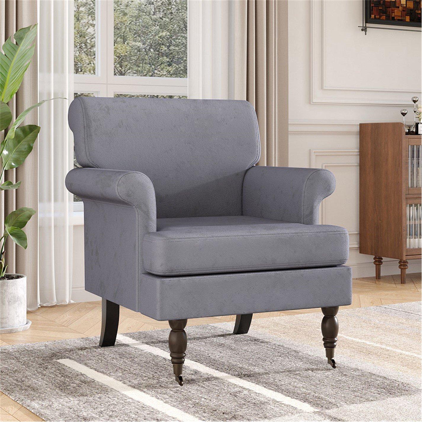 Grey - Kabinet UK - Contemporary Velvet Armchair - 2