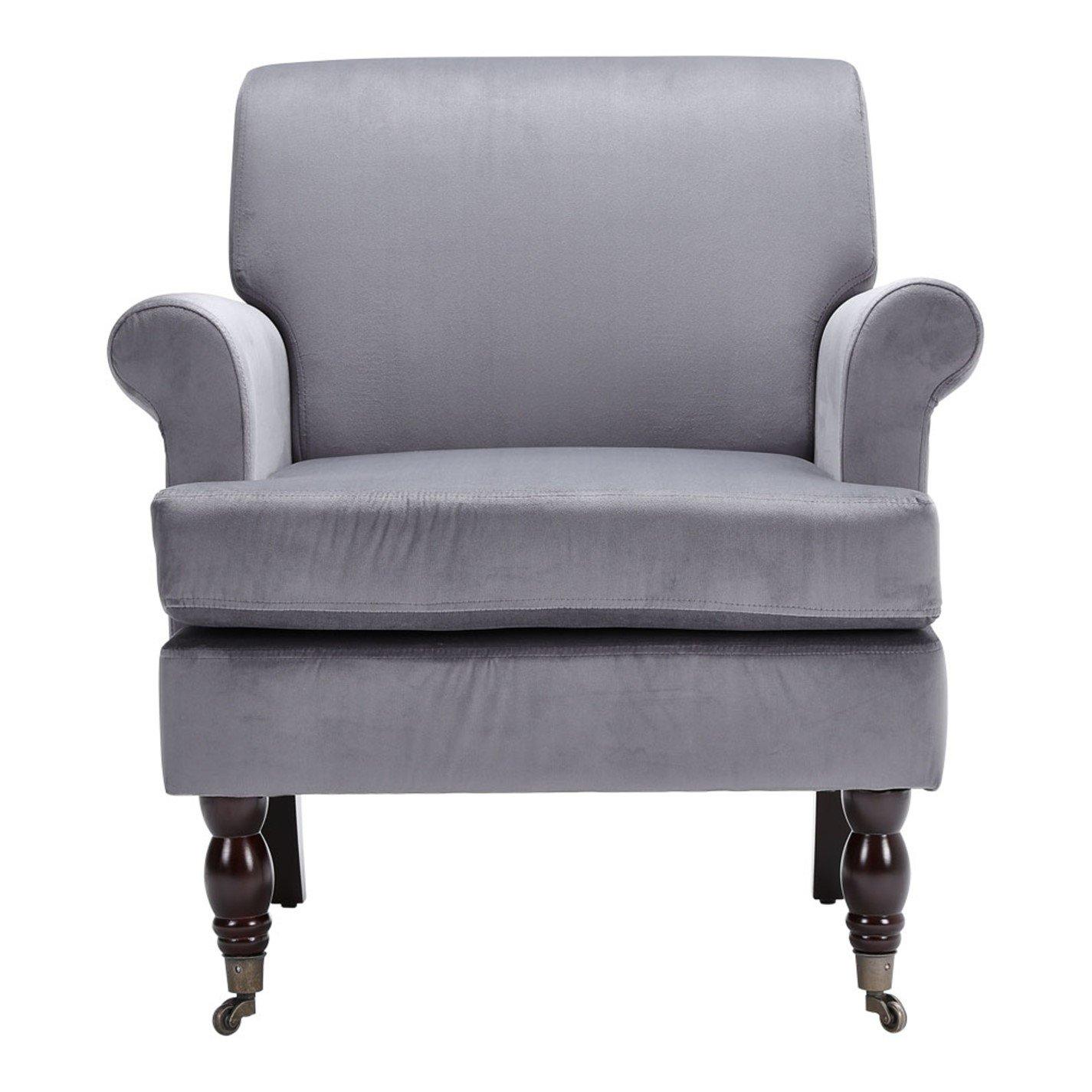 Grey - Kabinet UK - Contemporary Velvet Armchair - 3