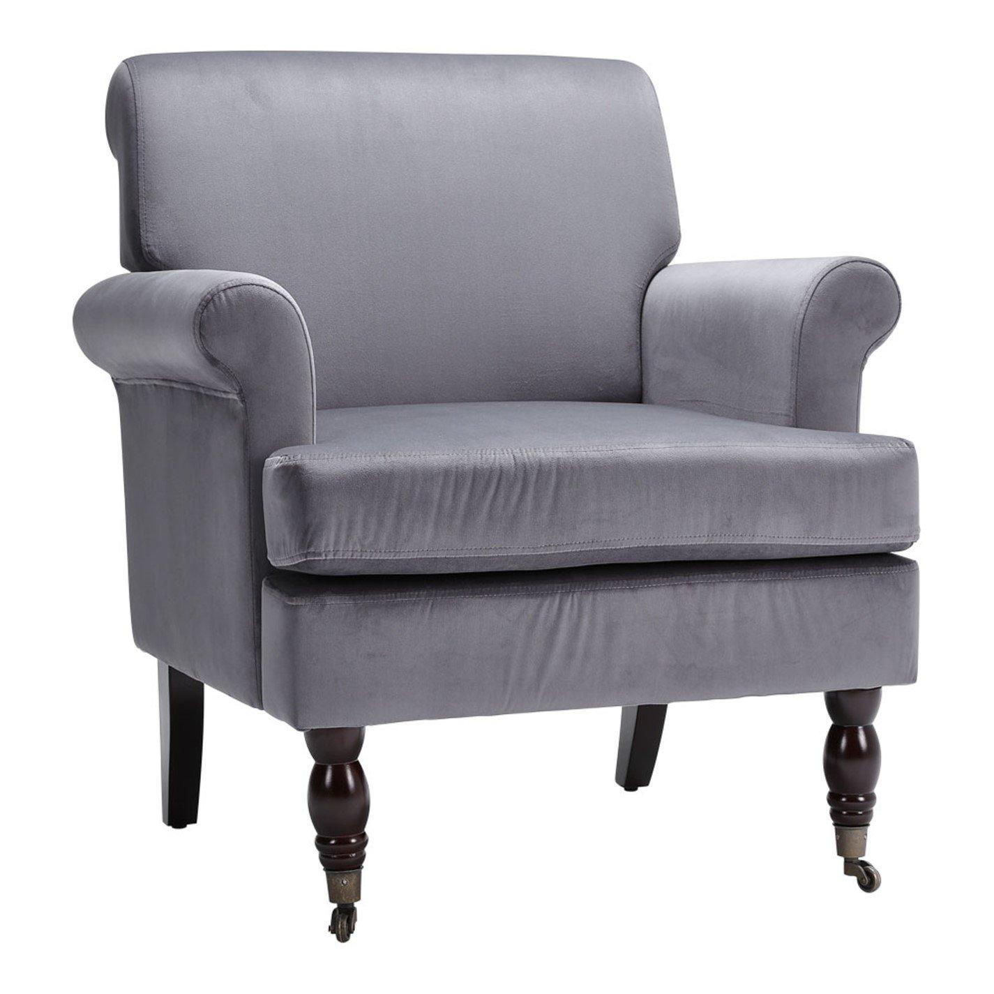 Grey - Kabinet UK - Contemporary Velvet Armchair - 4