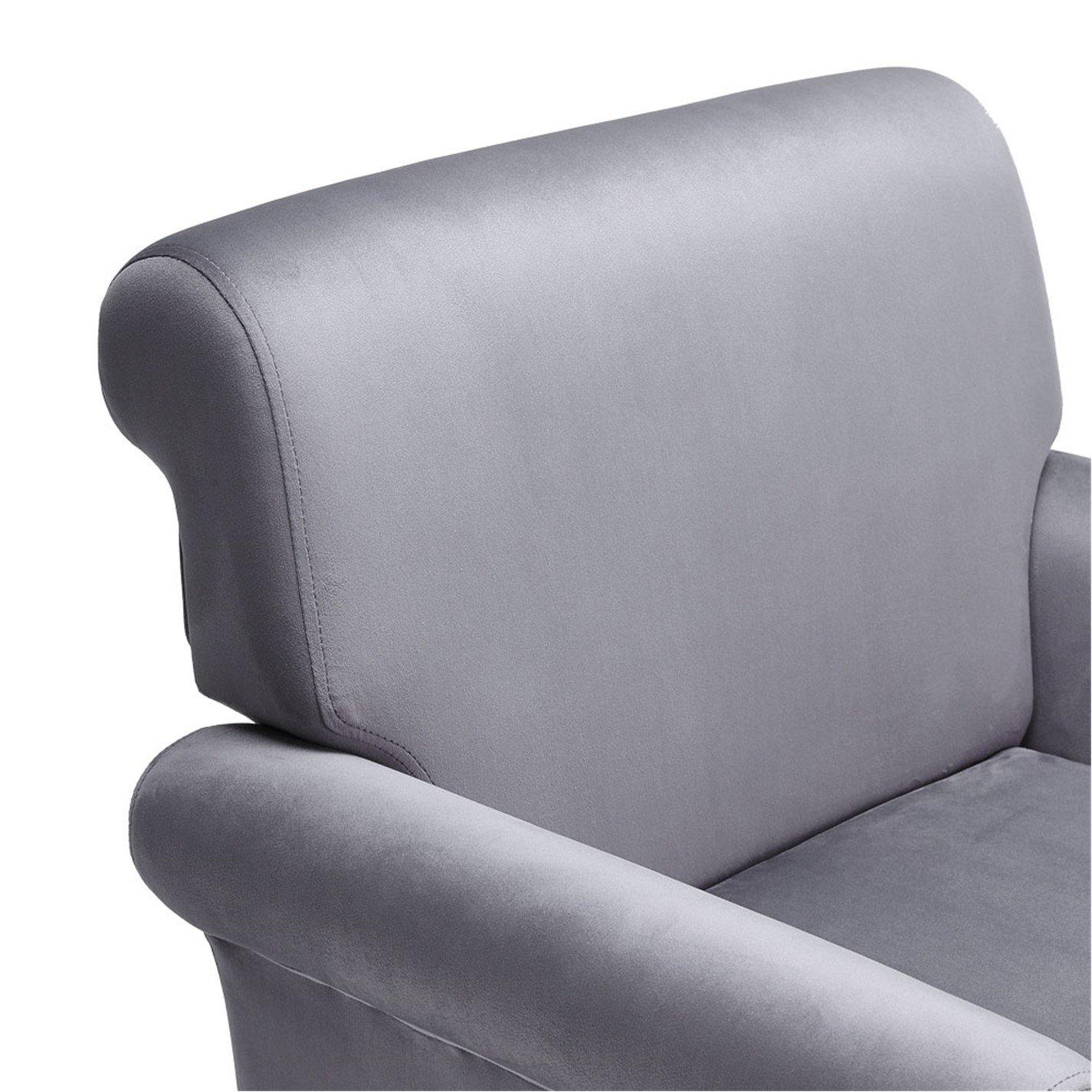 Grey - Kabinet UK - Contemporary Velvet Armchair - 5