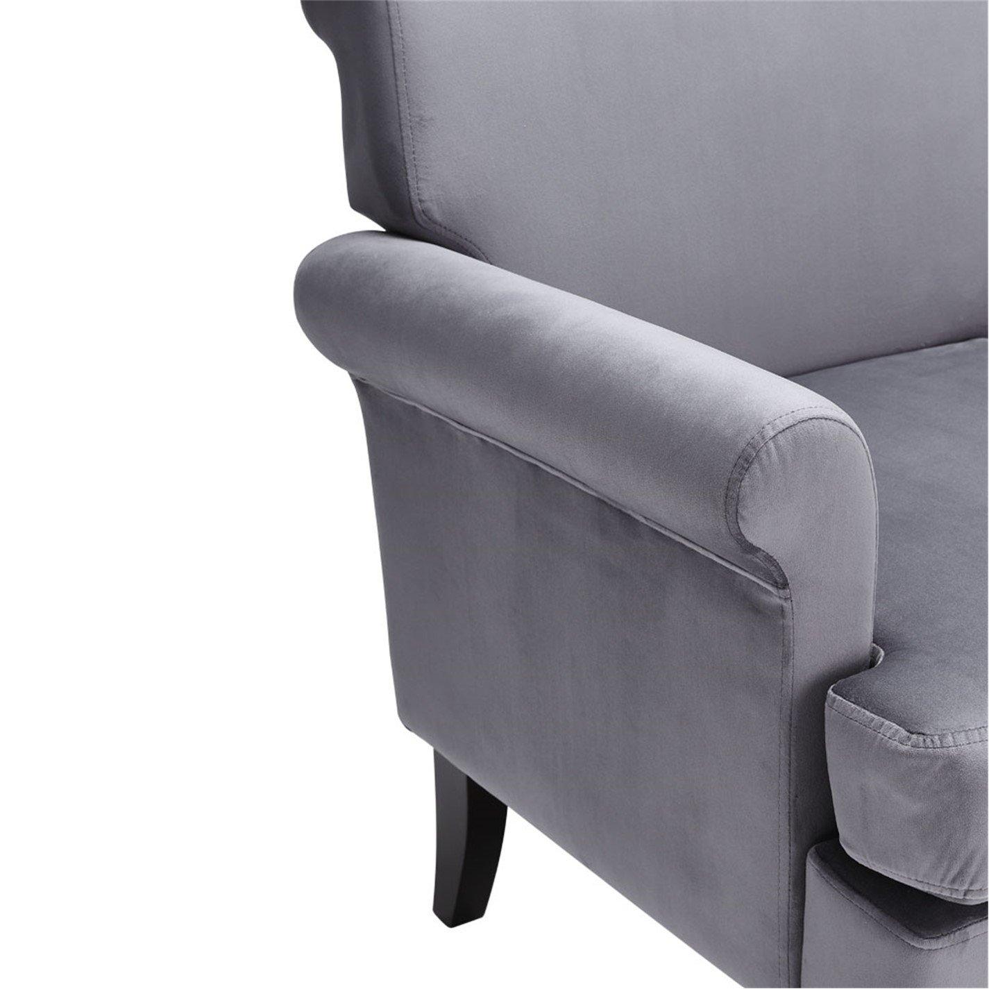 Grey - Kabinet UK - Contemporary Velvet Armchair - 6