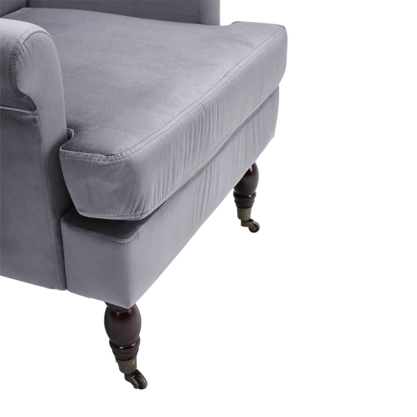 Grey - Kabinet UK - Contemporary Velvet Armchair - 7