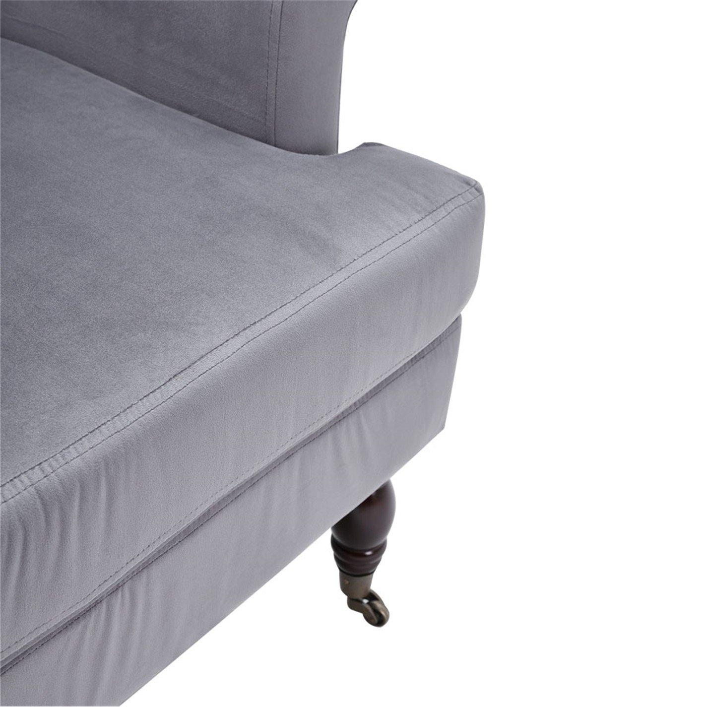 Grey - Kabinet UK - Contemporary Velvet Armchair - 8