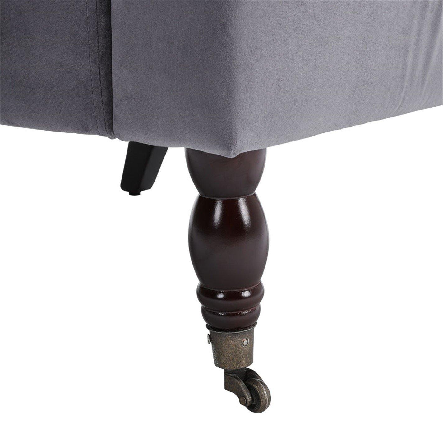 Grey - Kabinet UK - Contemporary Velvet Armchair - 9